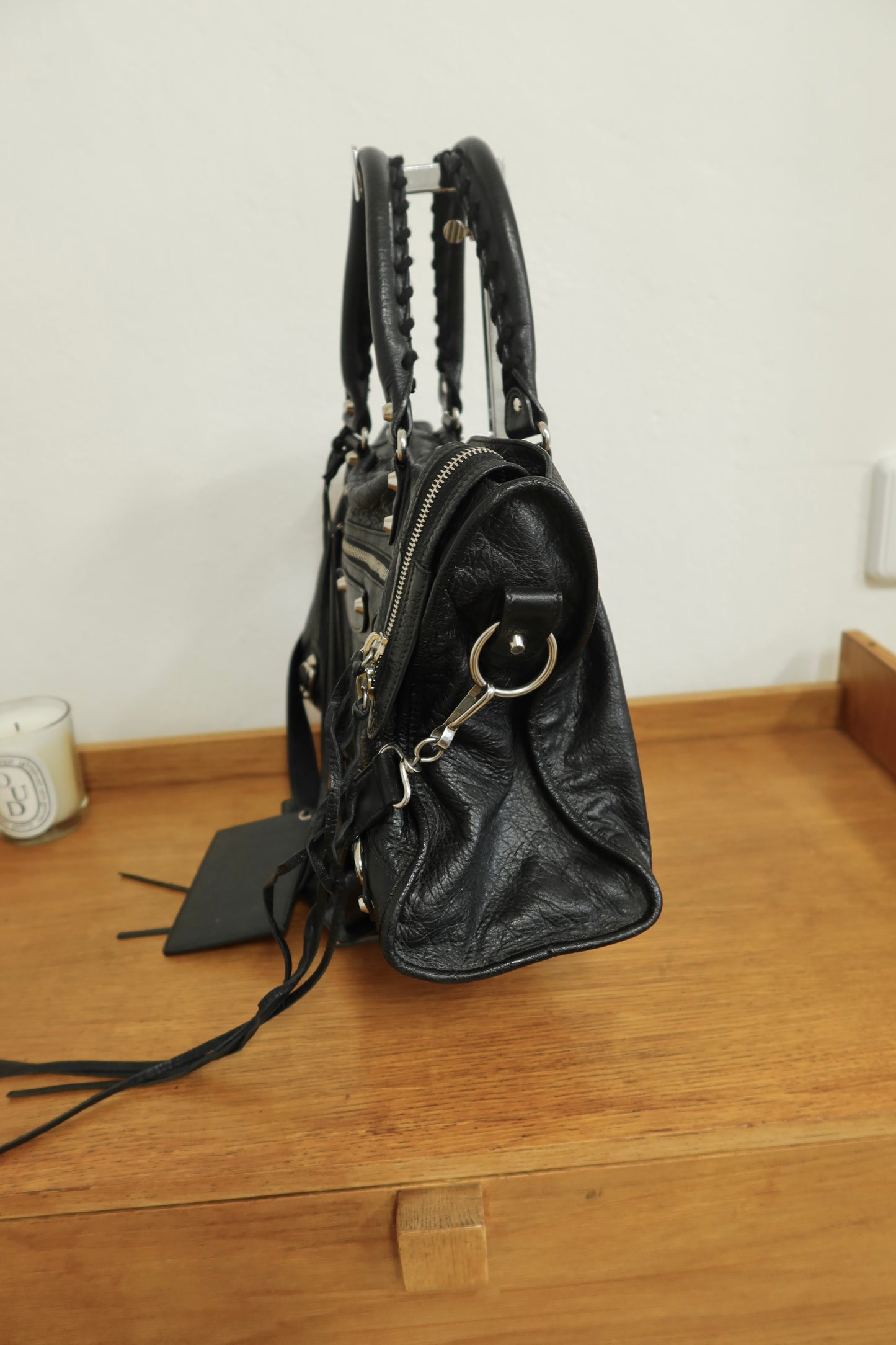 BALENCIAGA CITY BAG BLACK SILVER HW
