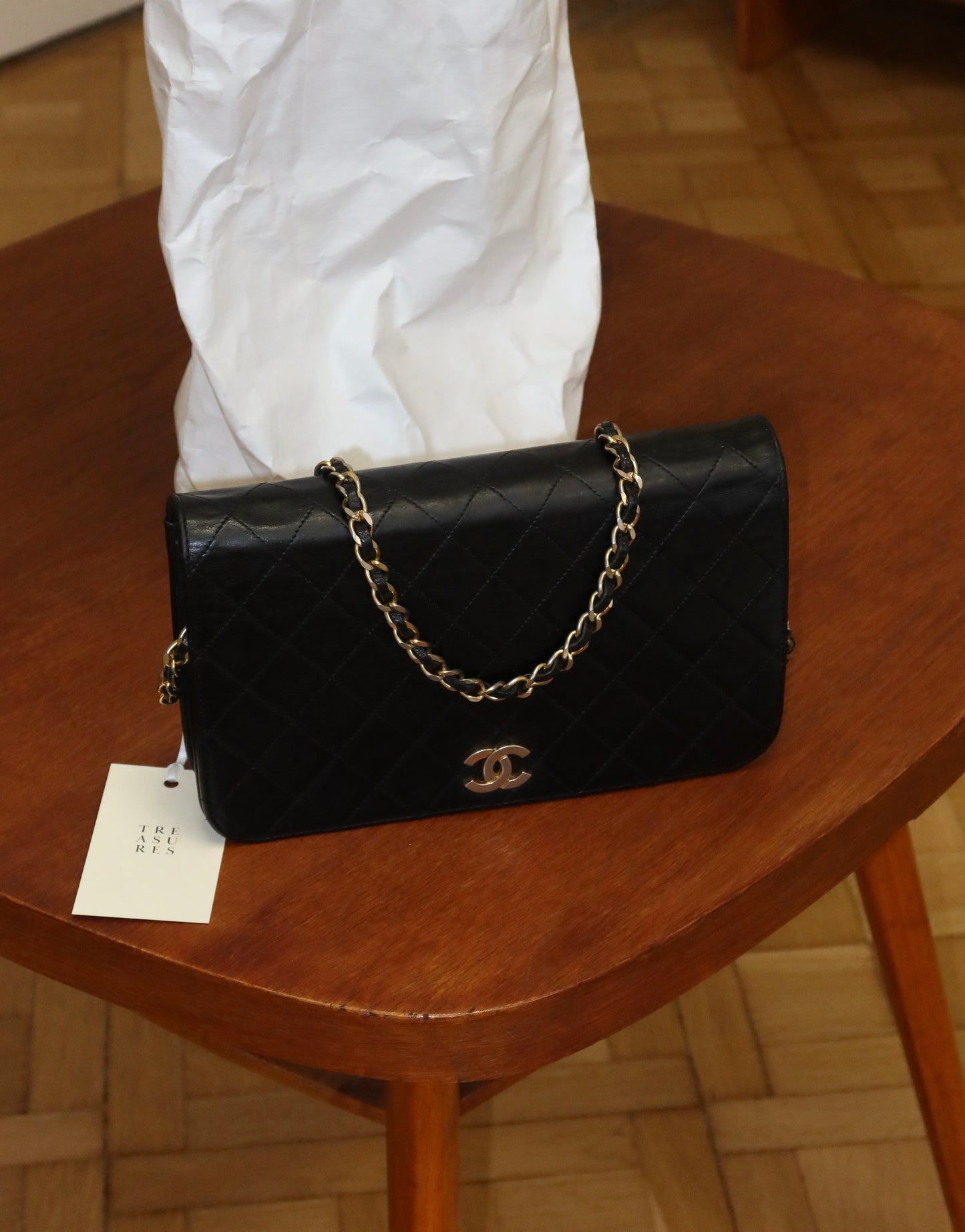 CHANEL FULL FLAP LAMBSKIN BLACK