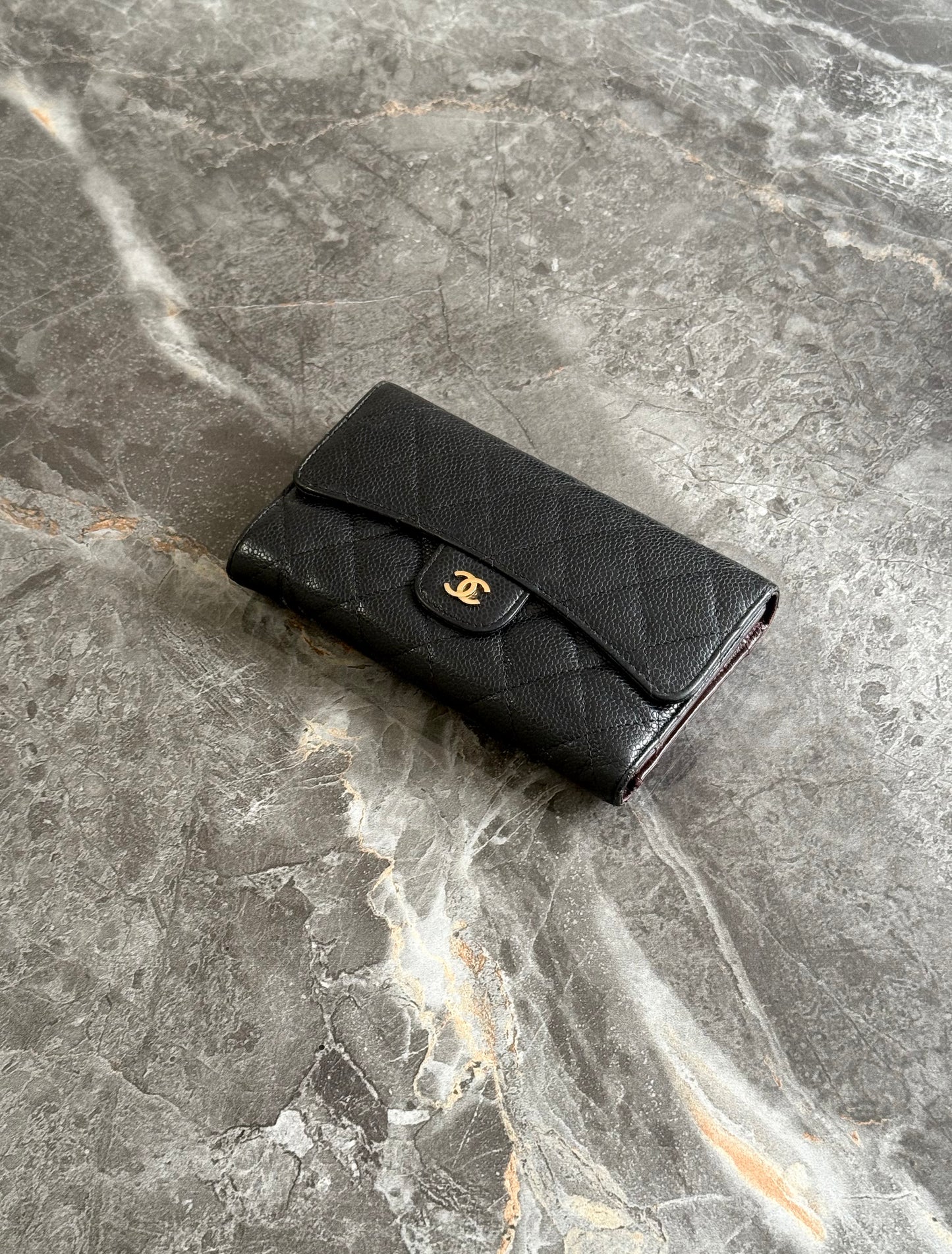 CHANEL CAVIAR TIMELESS CLASSIC WALLET GOLD HW