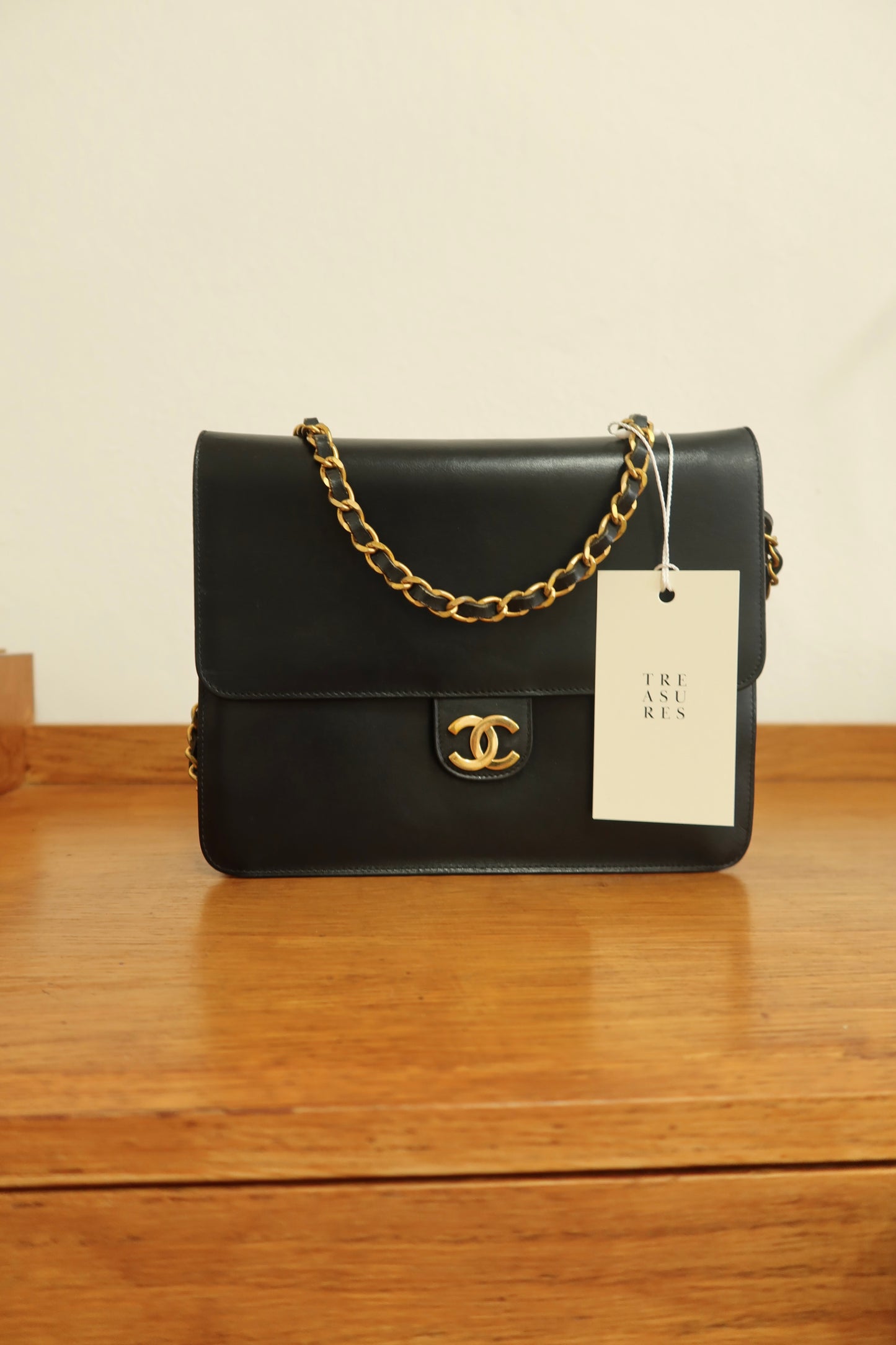 CHANEL BOX CALF SINGLE FLAP