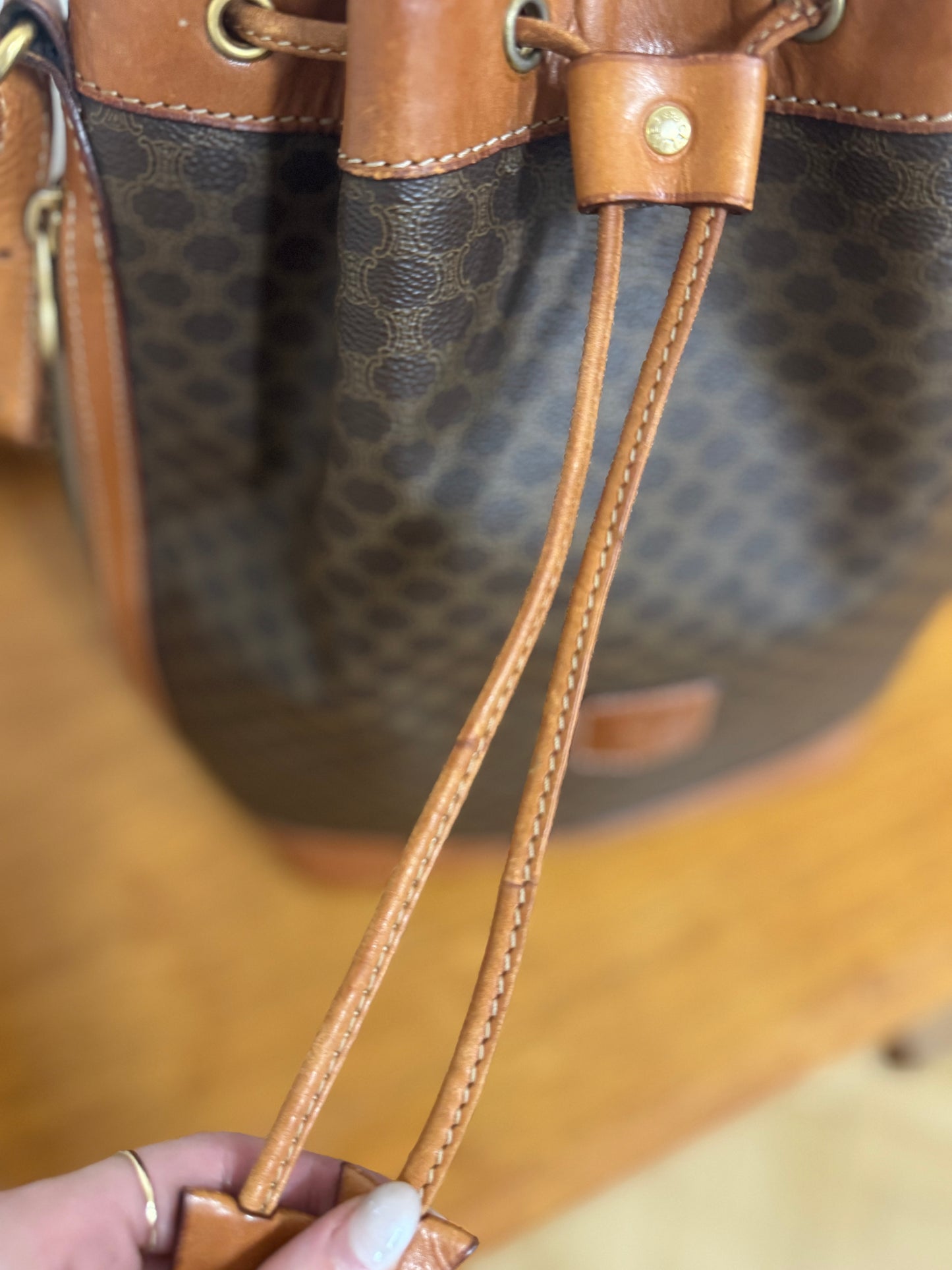CELINE MACADAM BUCKET BAG