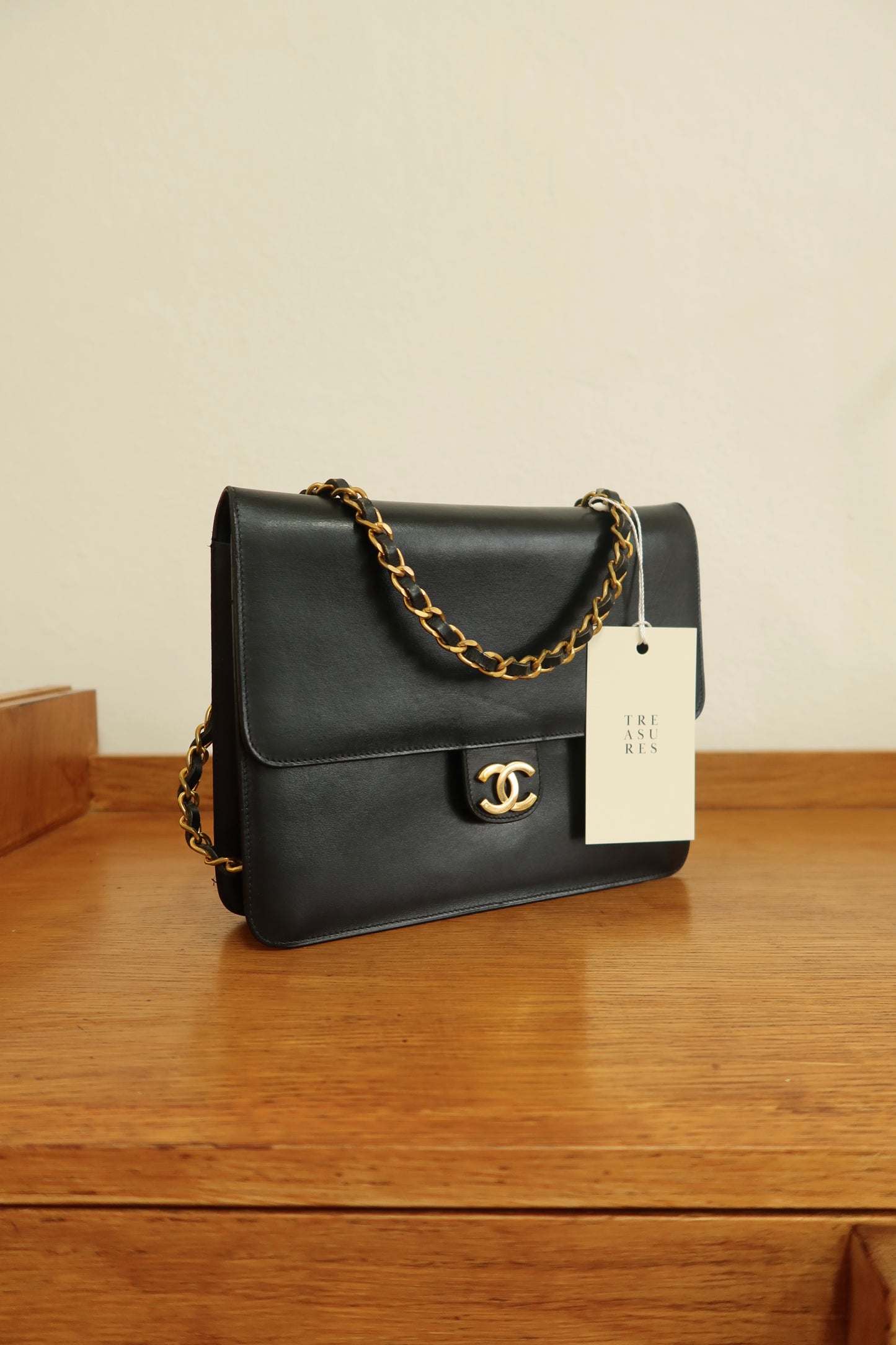 CHANEL BOX CALF SINGLE FLAP