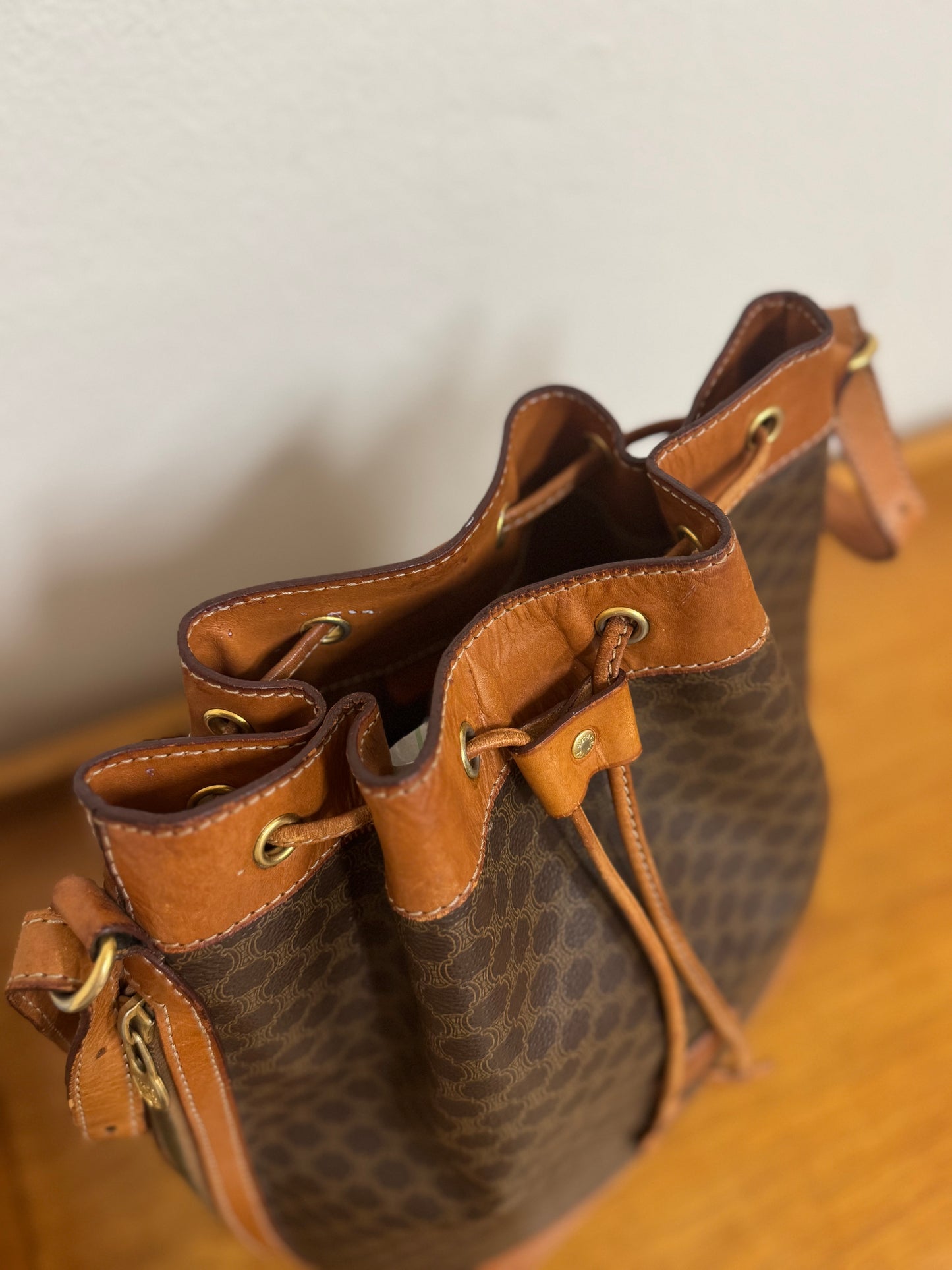 CELINE MACADAM BUCKET BAG