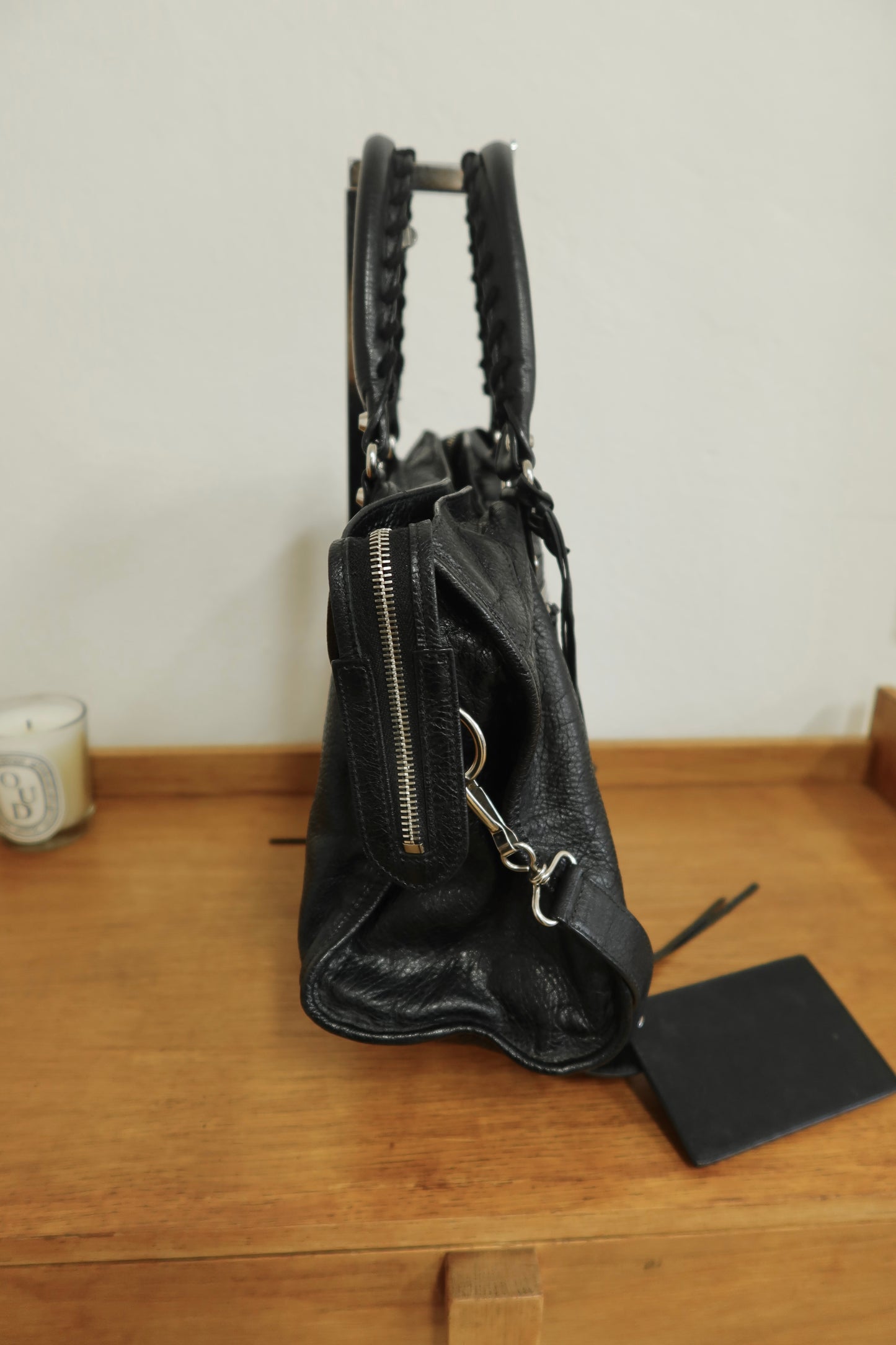 BALENCIAGA CITY BAG BLACK SILVER HW