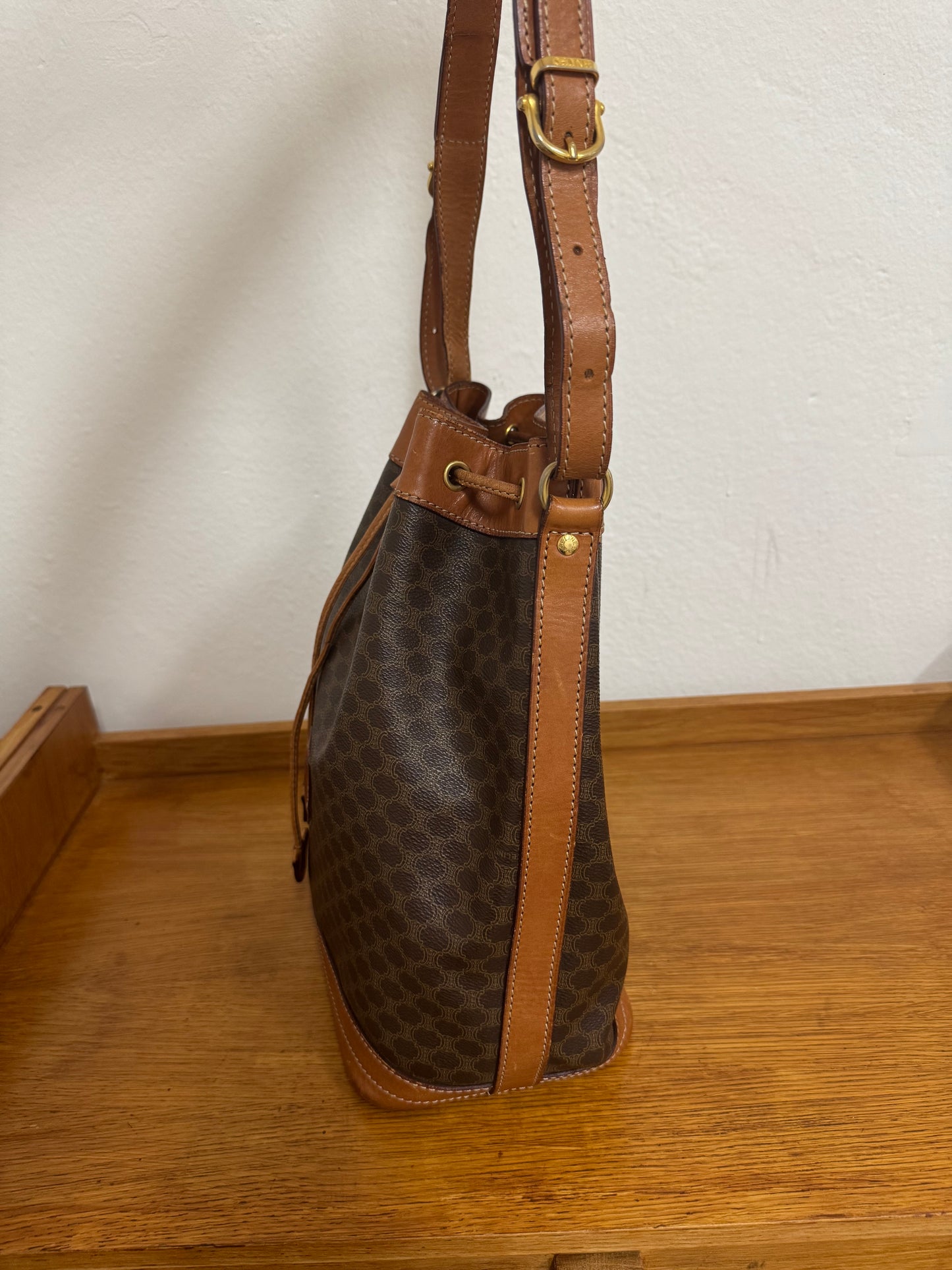 CELINE MACADAM BUCKET BAG