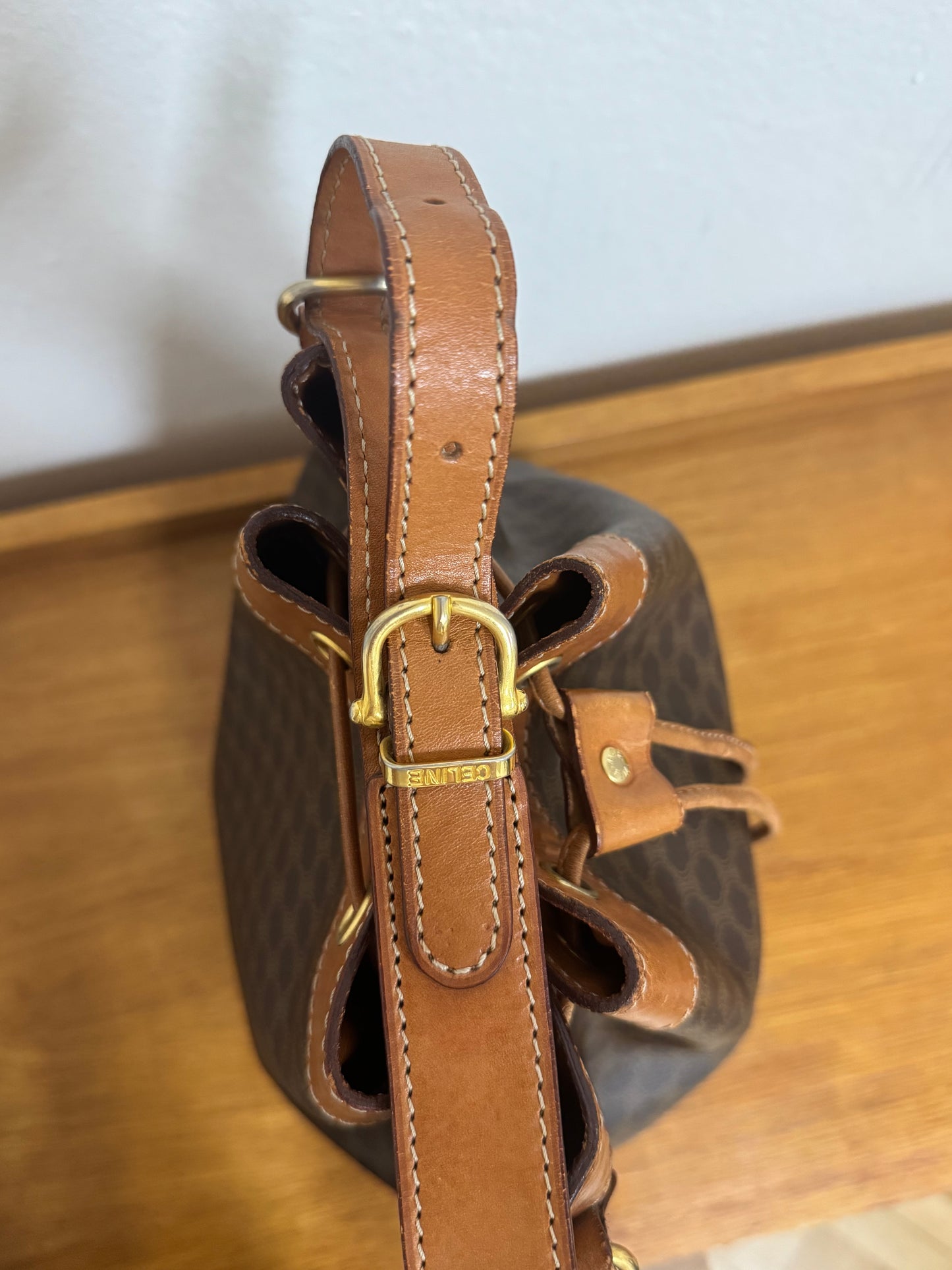 CELINE MACADAM BUCKET BAG