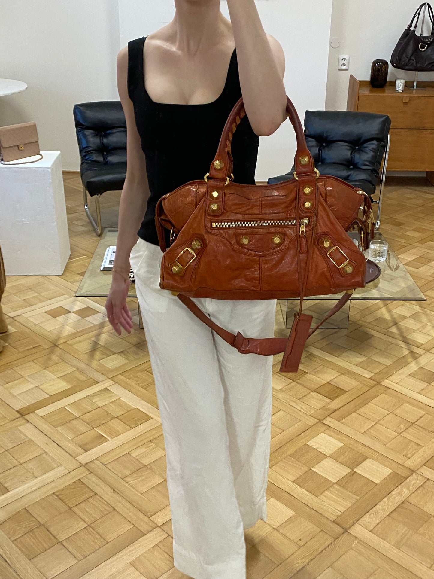 BALENCIAGA CITY BAG IN ORANGE