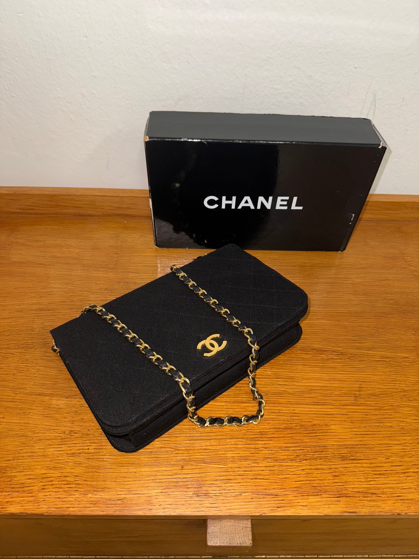 CHANEL JERSEY QUILTED FULL FLAP BAG