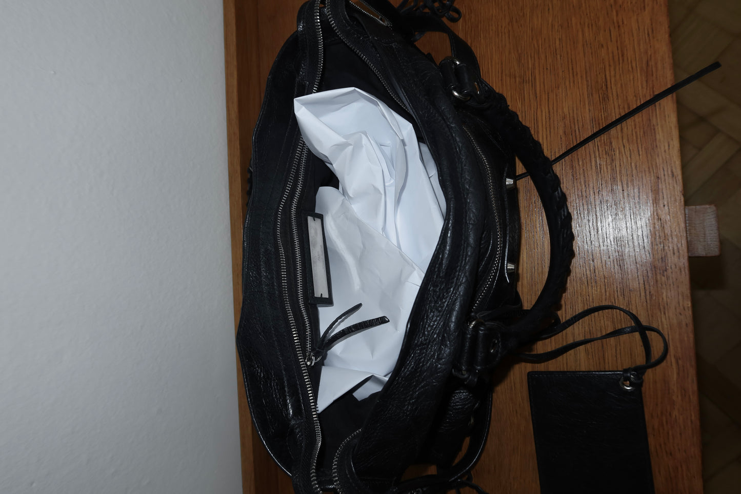 BALENCIAGA CITY BAG BLACK SILVER HW
