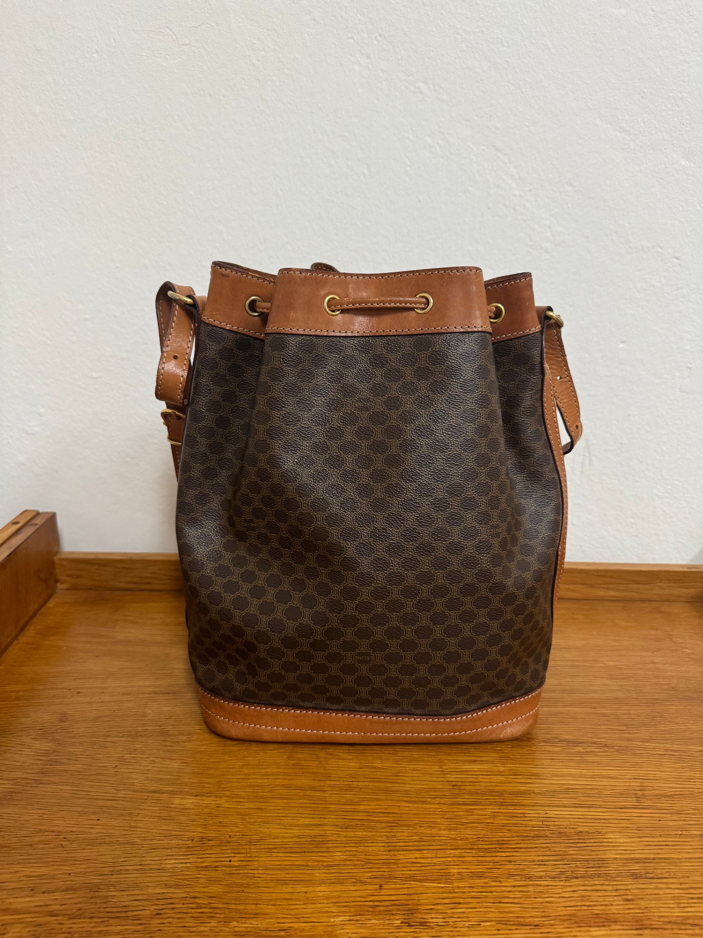 CELINE MACADAM BUCKET BAG