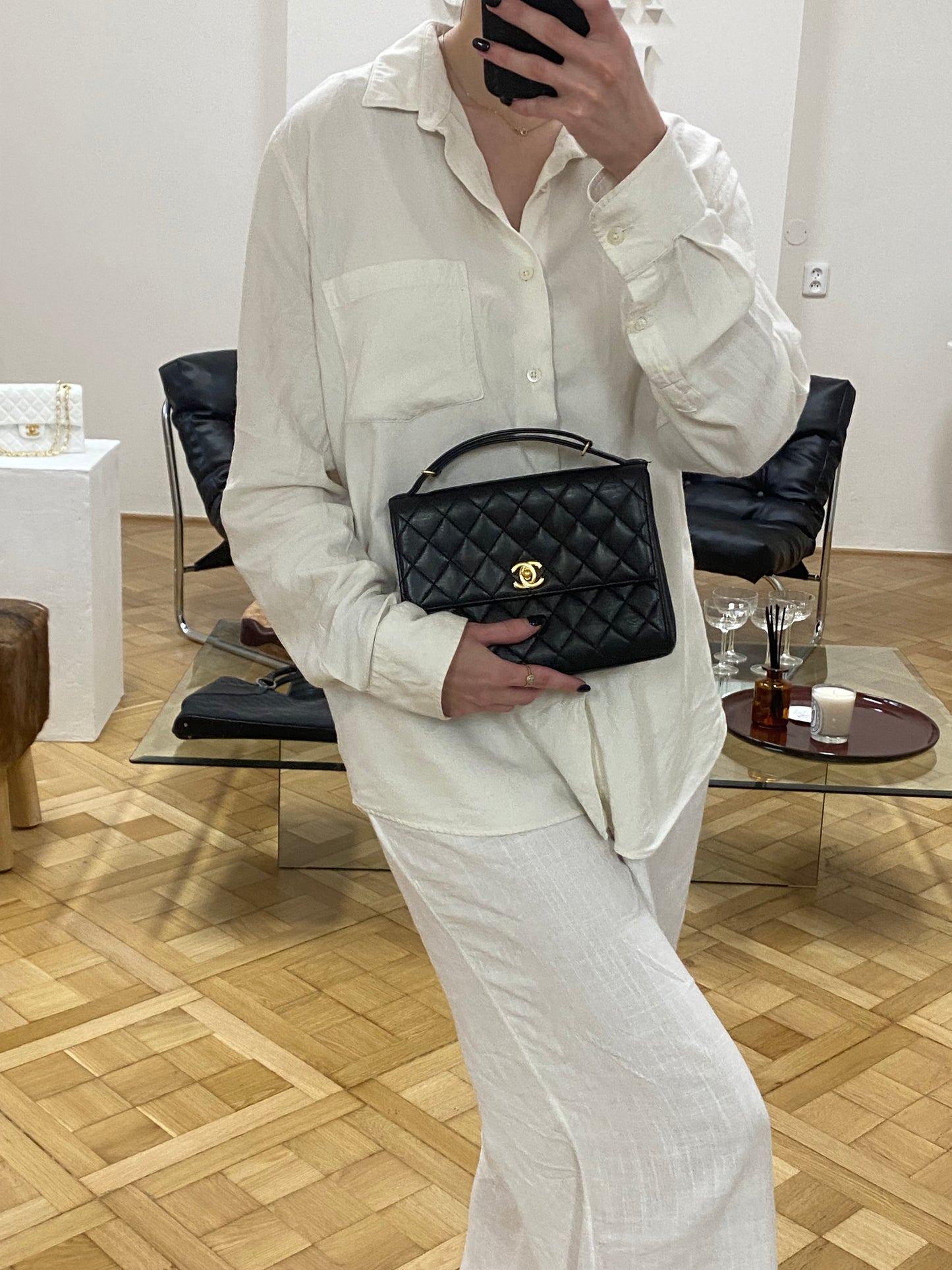 CHANEL TOP HANDLE FLAP TWIST LOCK