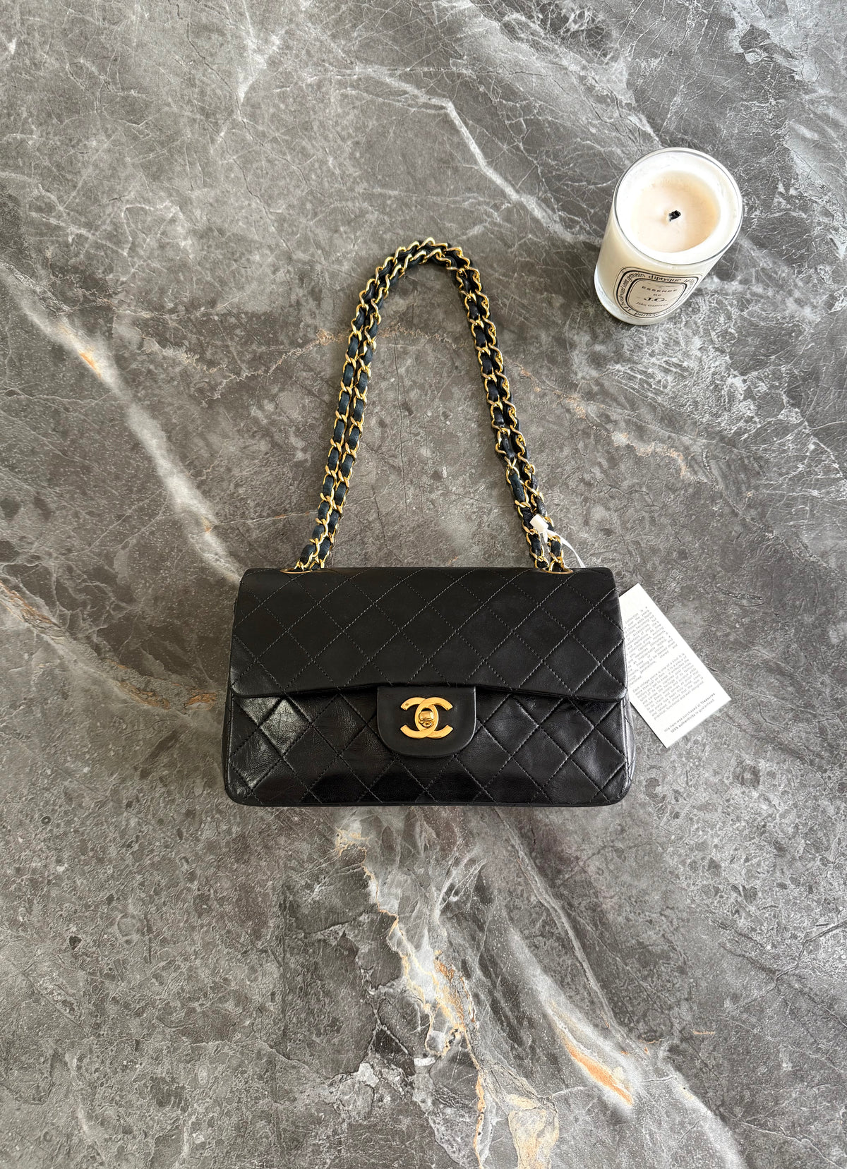 Chanel White Timeless Classic Double Flap Medium Caviar 24K Gold HW
