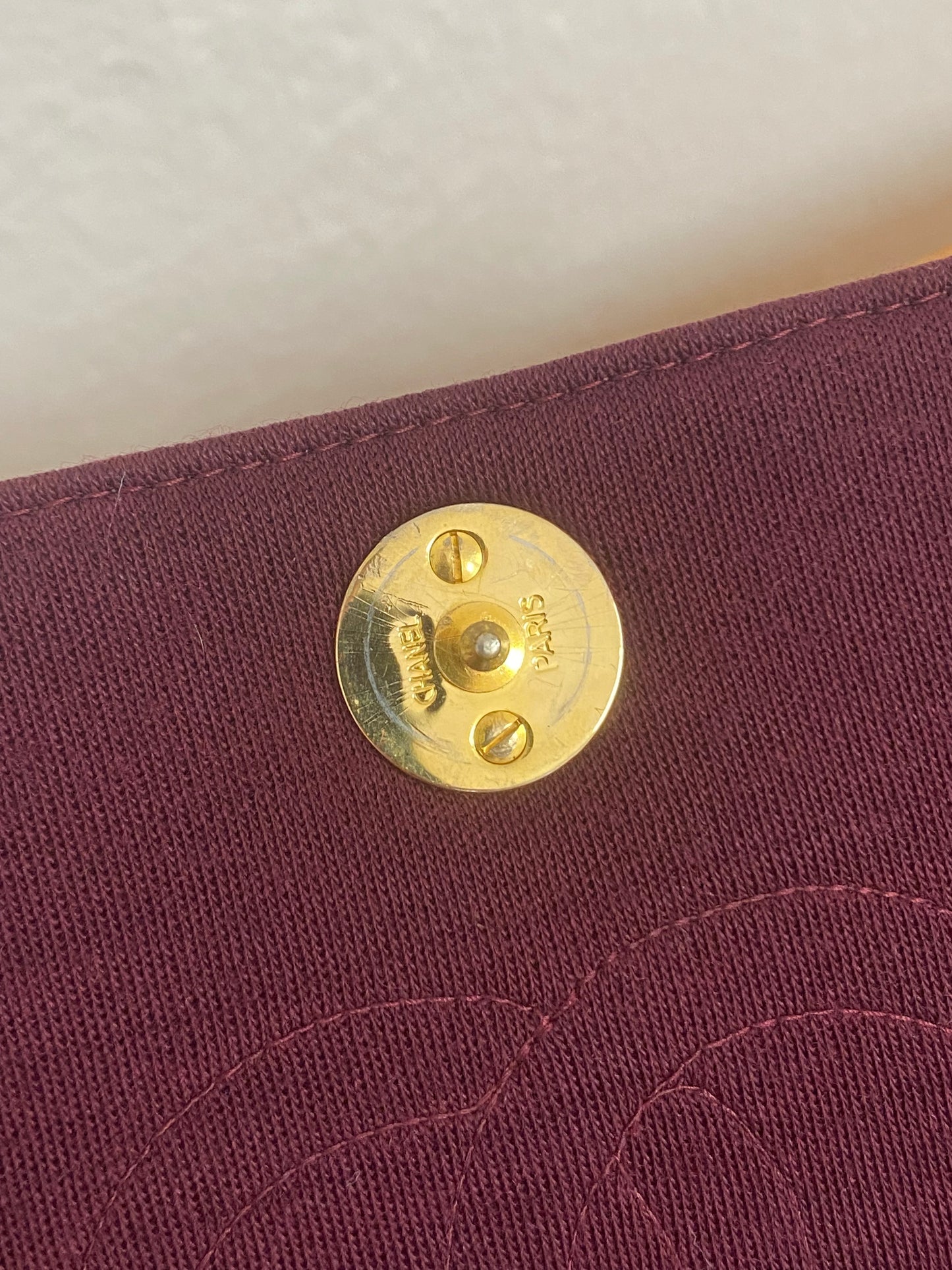 CHANEL BURGUNDY QUILTED WOC 24K GOLD PLATED