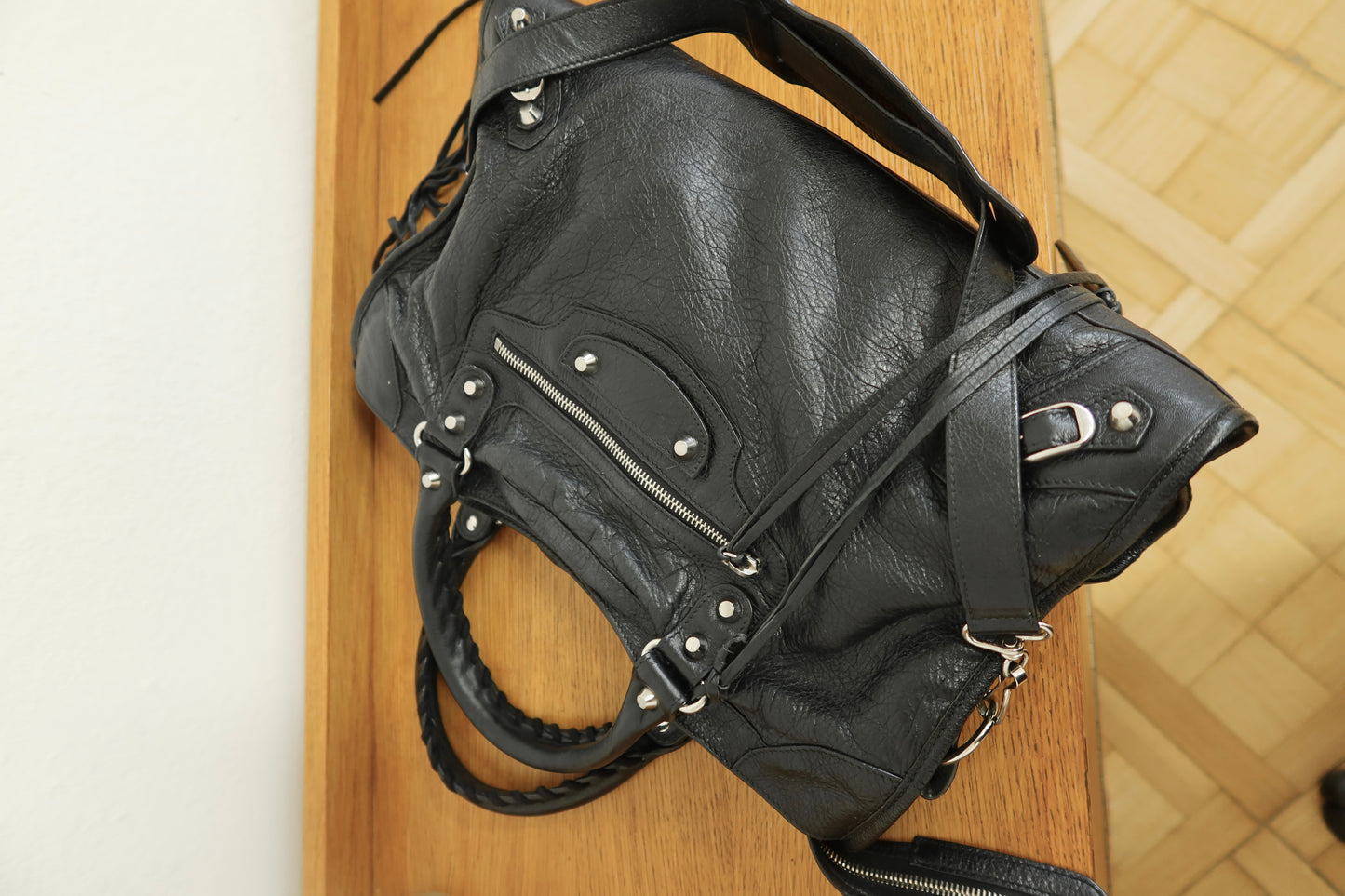 BALENCIAGA CITY BAG BLACK SILVER HW