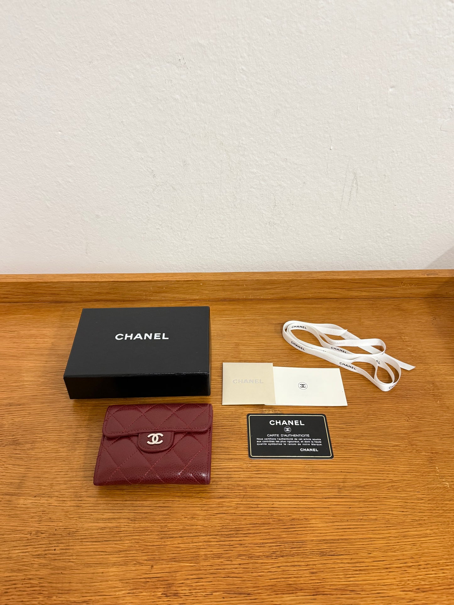 CHANEL CAVIAR MINI WALLET BURGUNDY