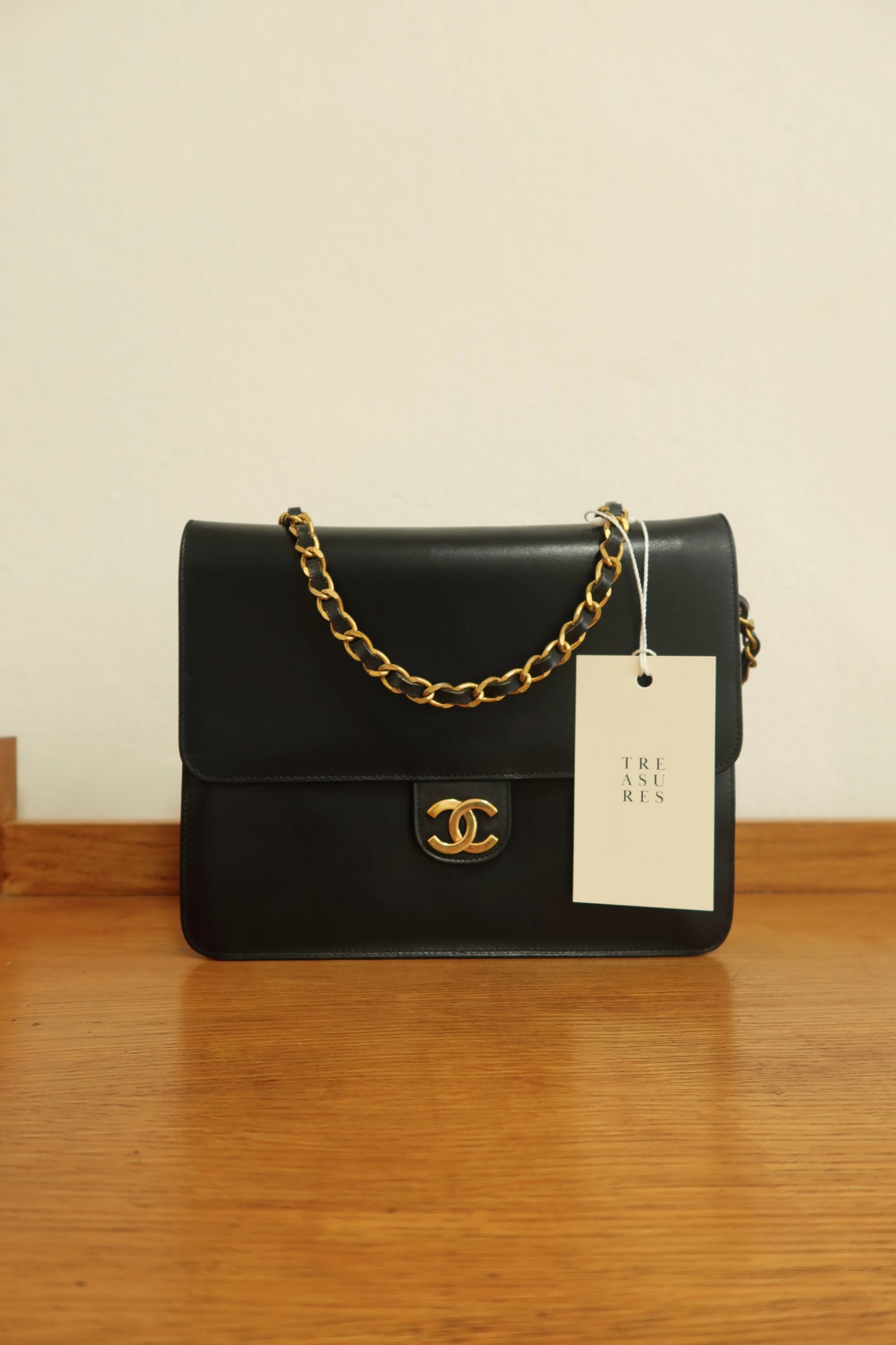 CHANEL BOX CALF SINGLE FLAP