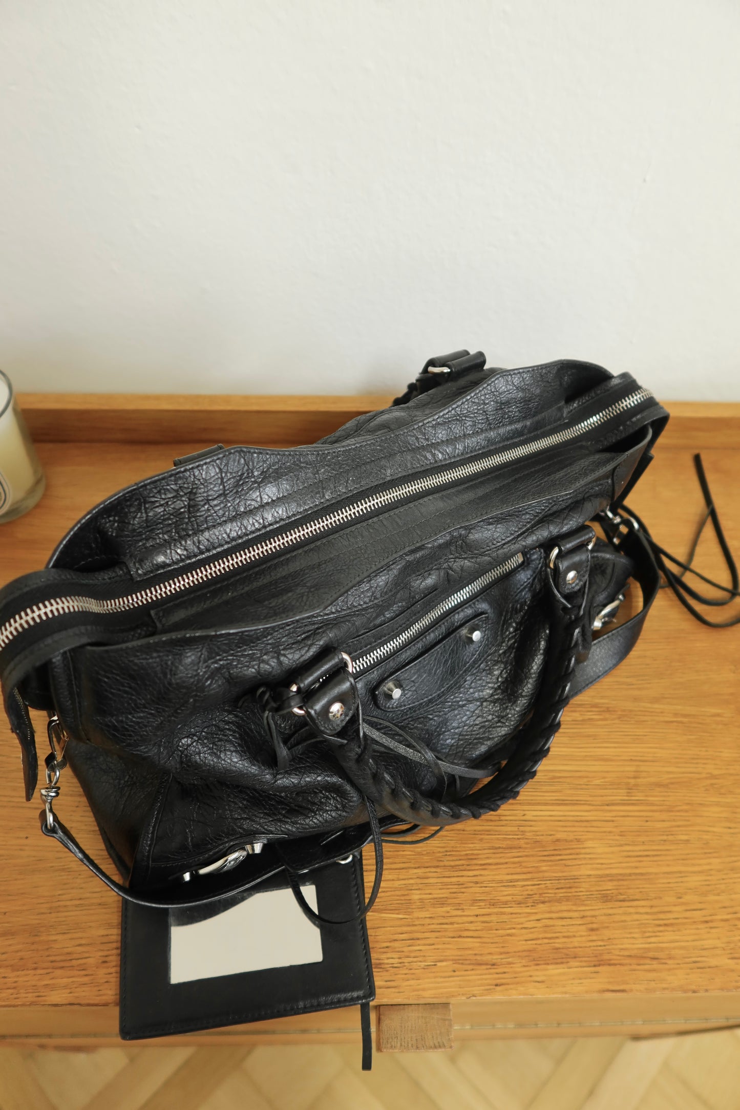 BALENCIAGA CITY BAG BLACK SILVER HW