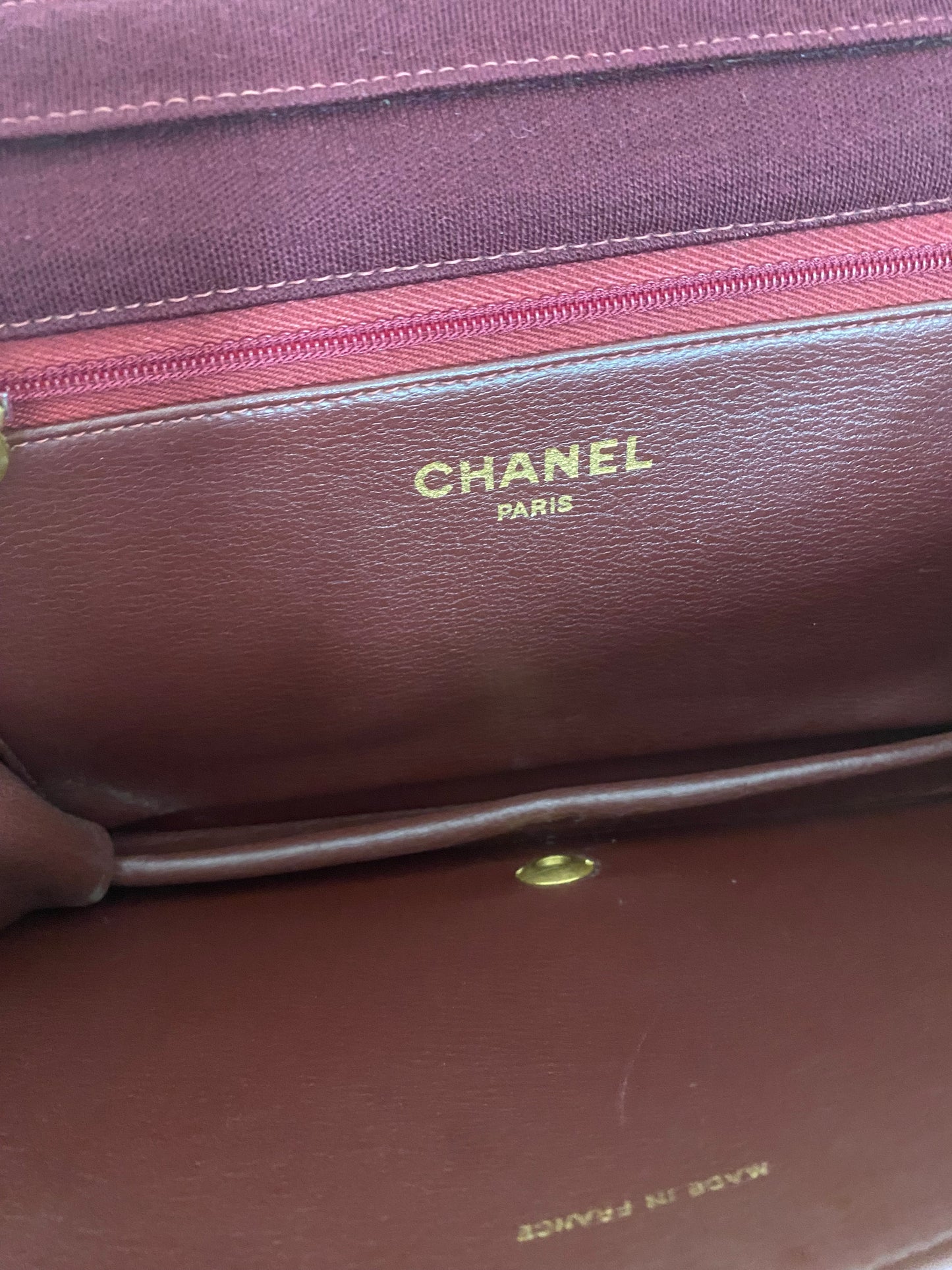 CHANEL BURGUNDY QUILTED WOC 24K GOLD PLATED