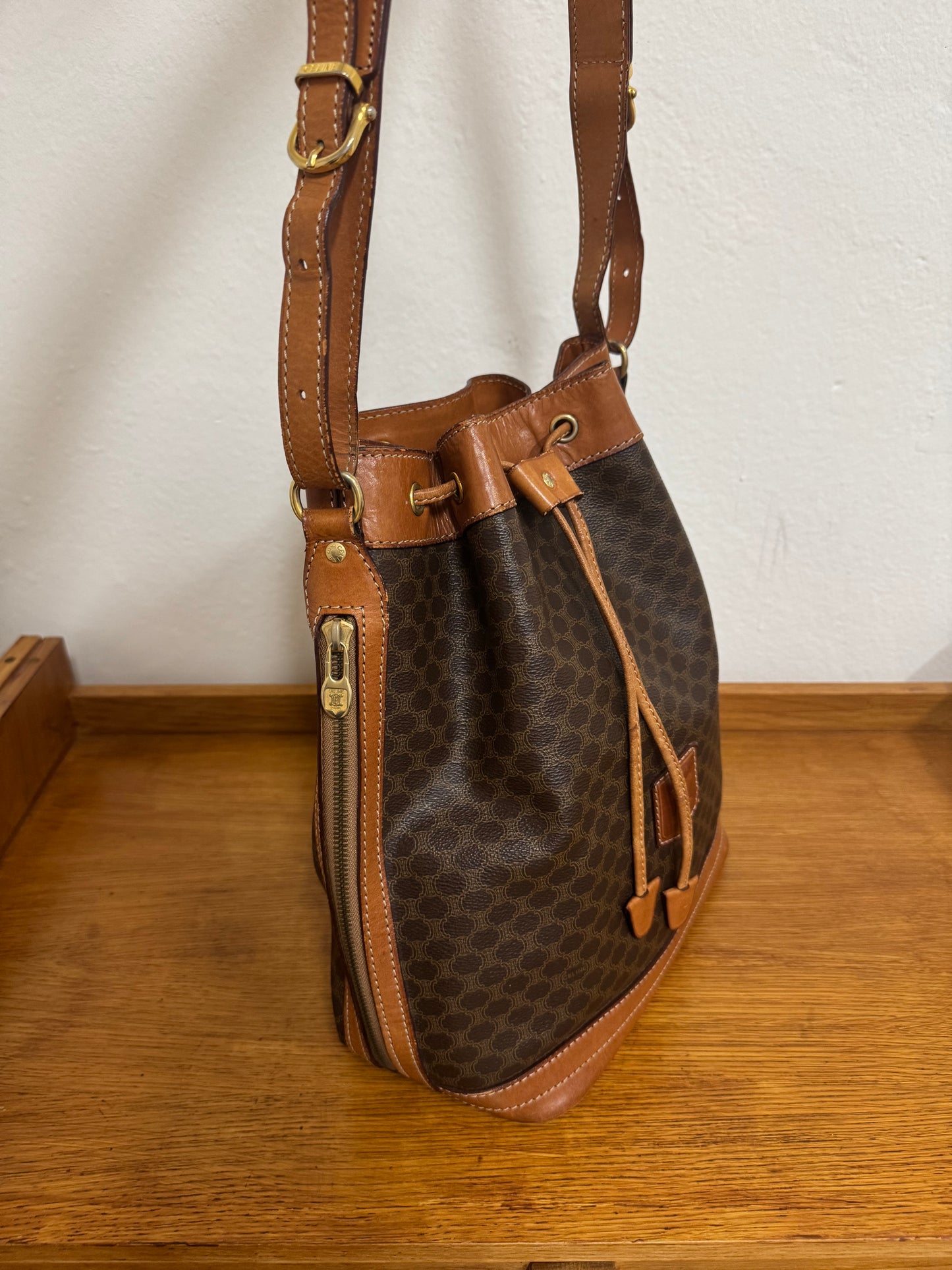 CELINE MACADAM BUCKET BAG