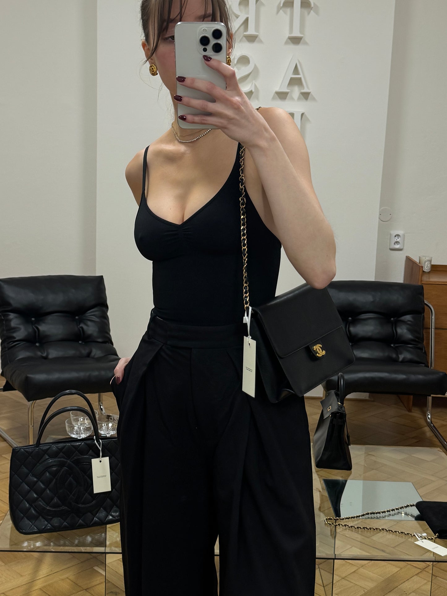 CHANEL BOX CALF FLAP BAG