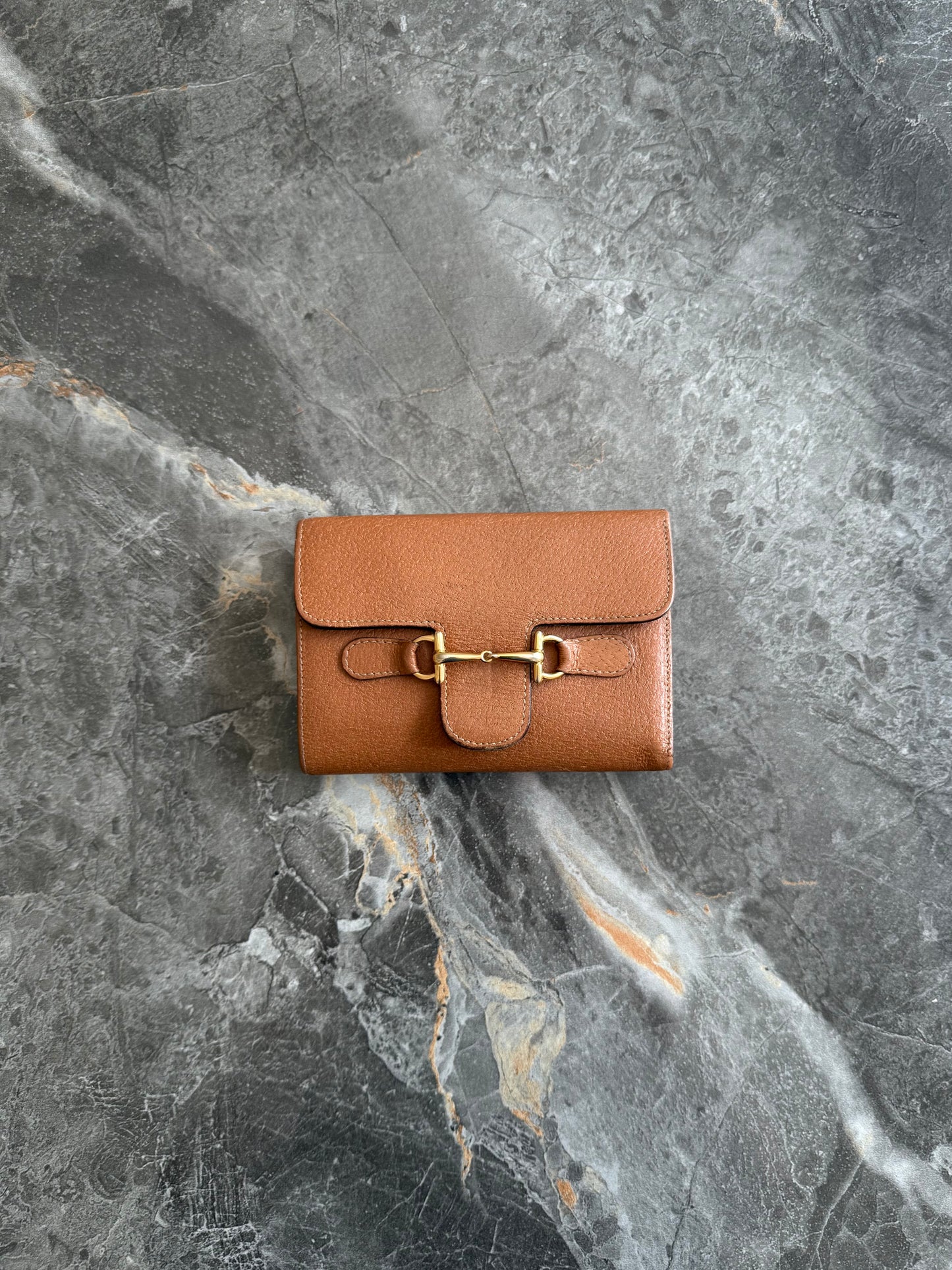 GUCCI HORSEBIT LEATHER WALLET BROWN
