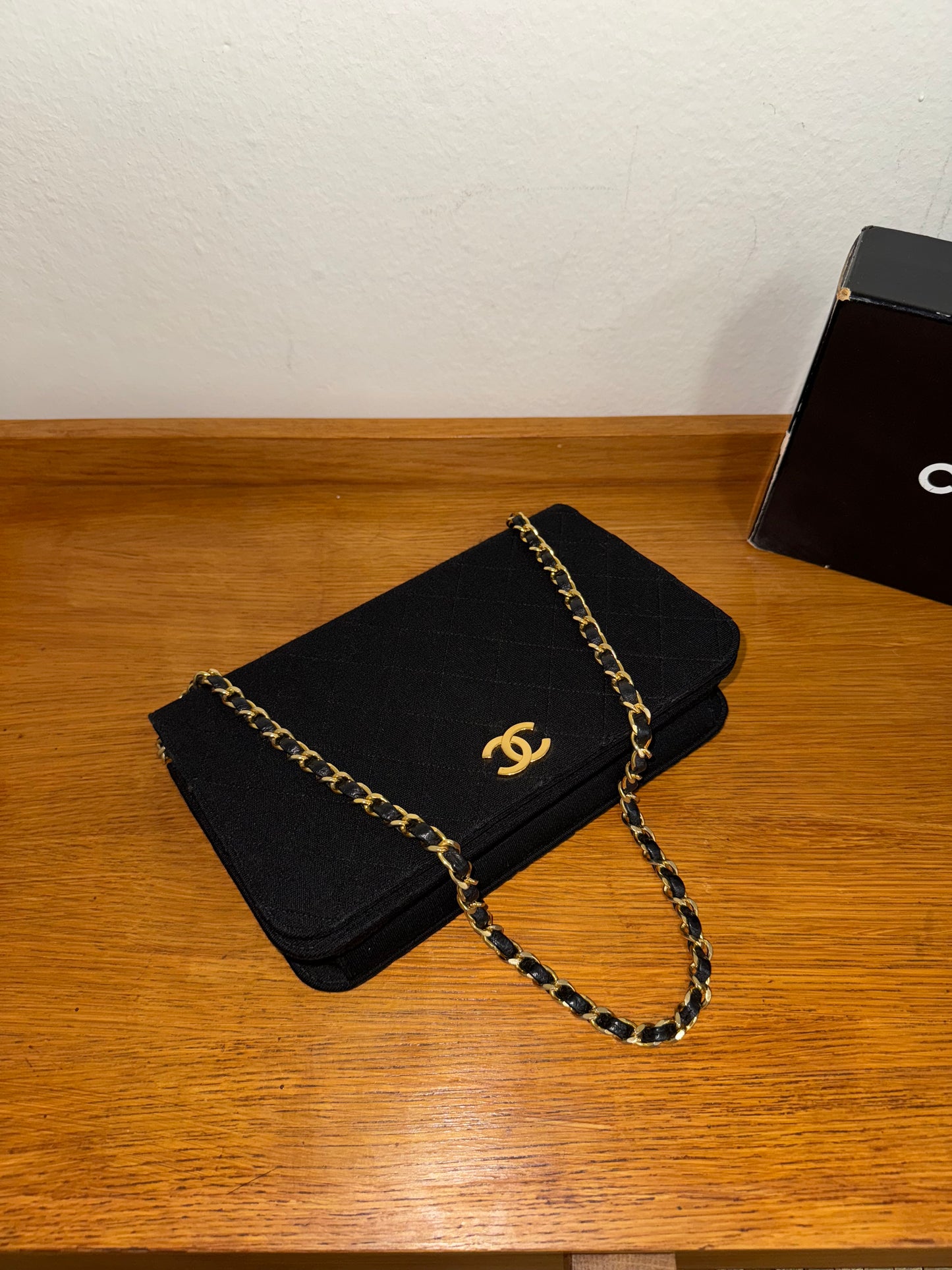 CHANEL JERSEY QUILTED FULL FLAP BAG
