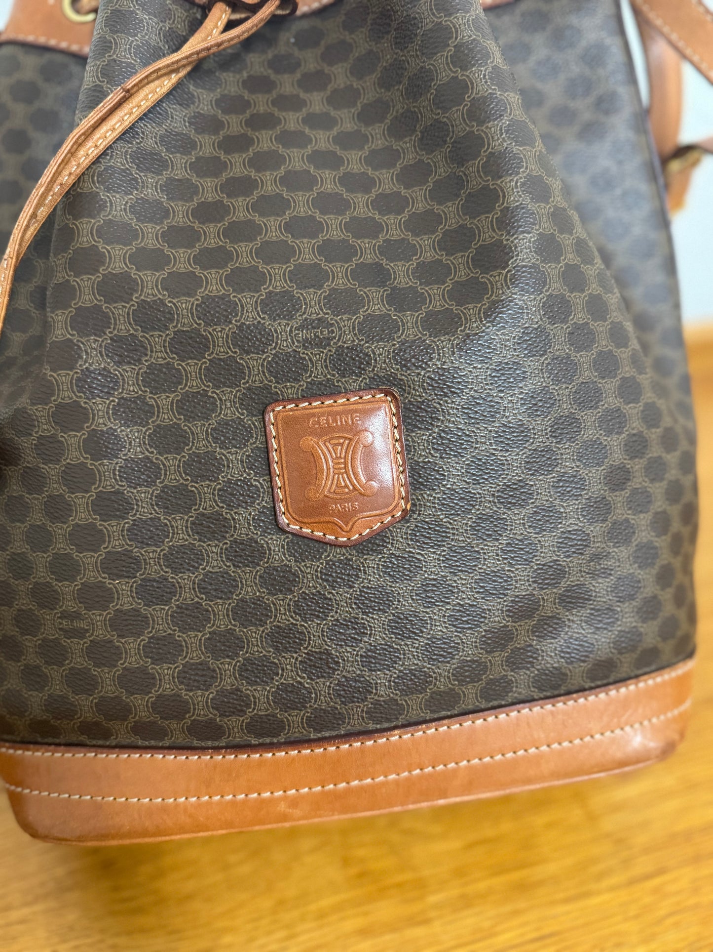 CELINE MACADAM BUCKET BAG