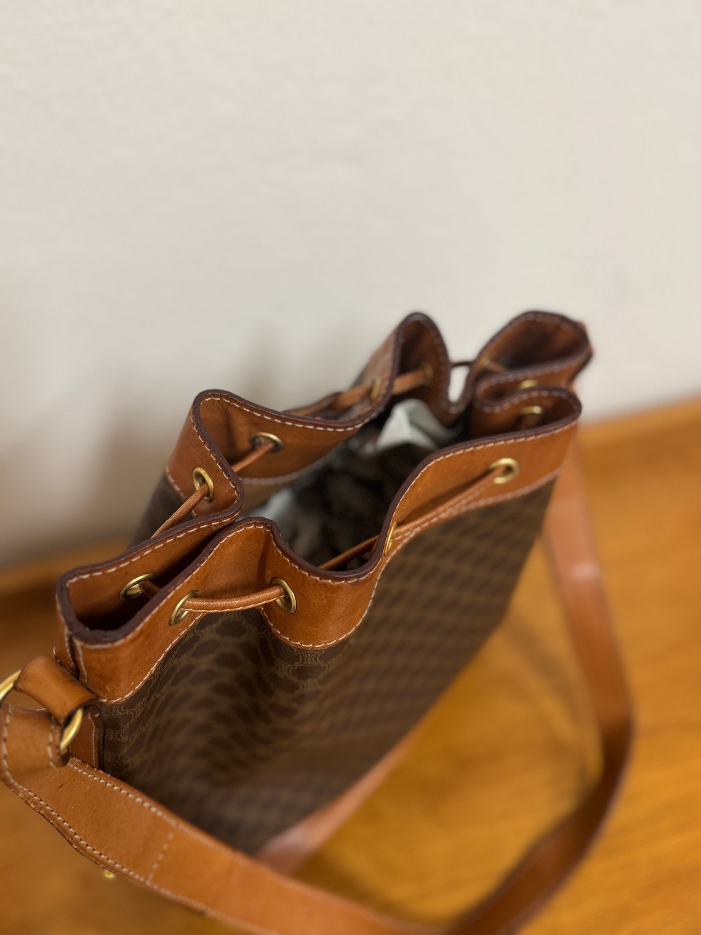 CELINE MACADAM BUCKET BAG