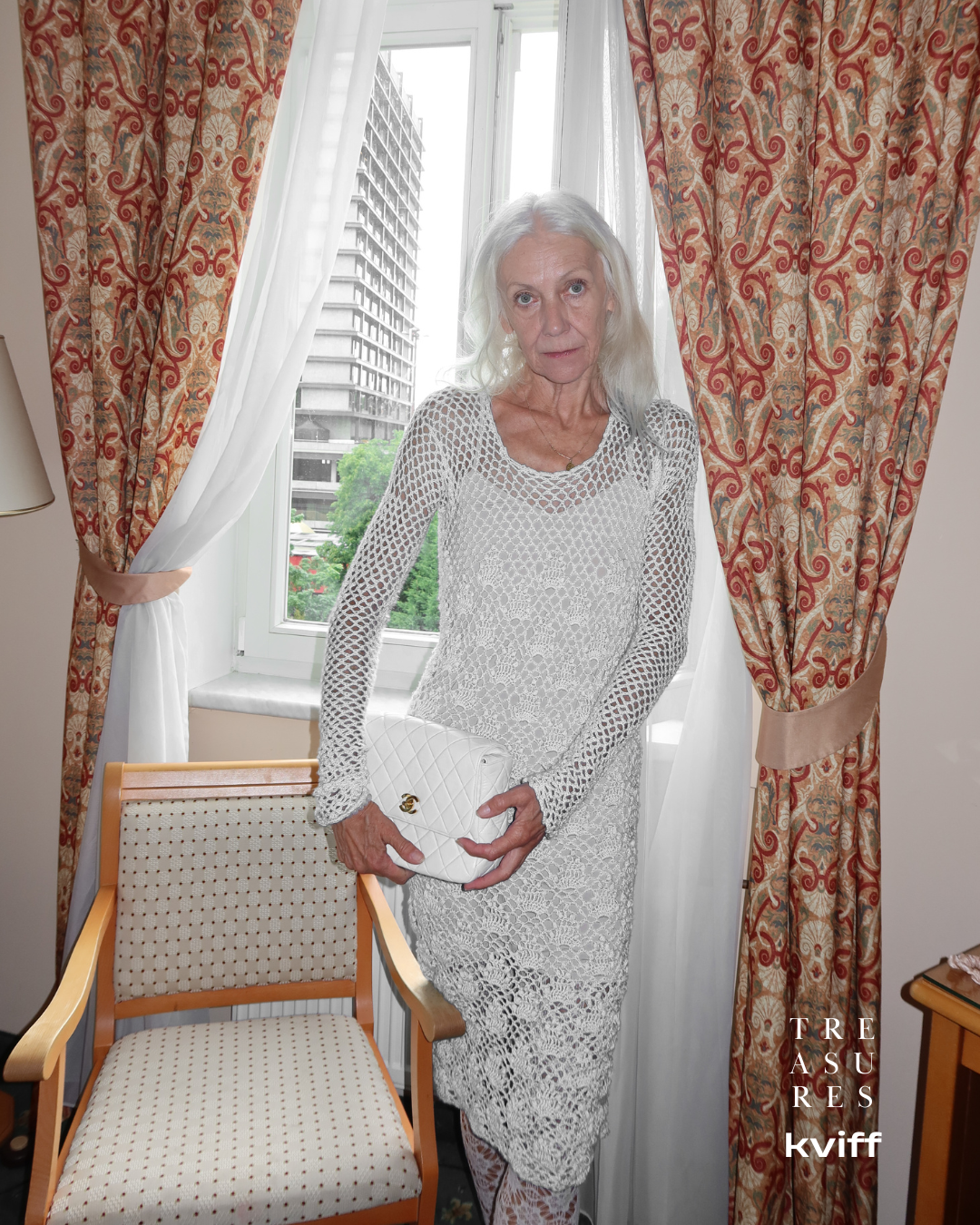 CHANEL MATELASSE FLAP BAG TWIST LOCK WIDE STRAP CREAM