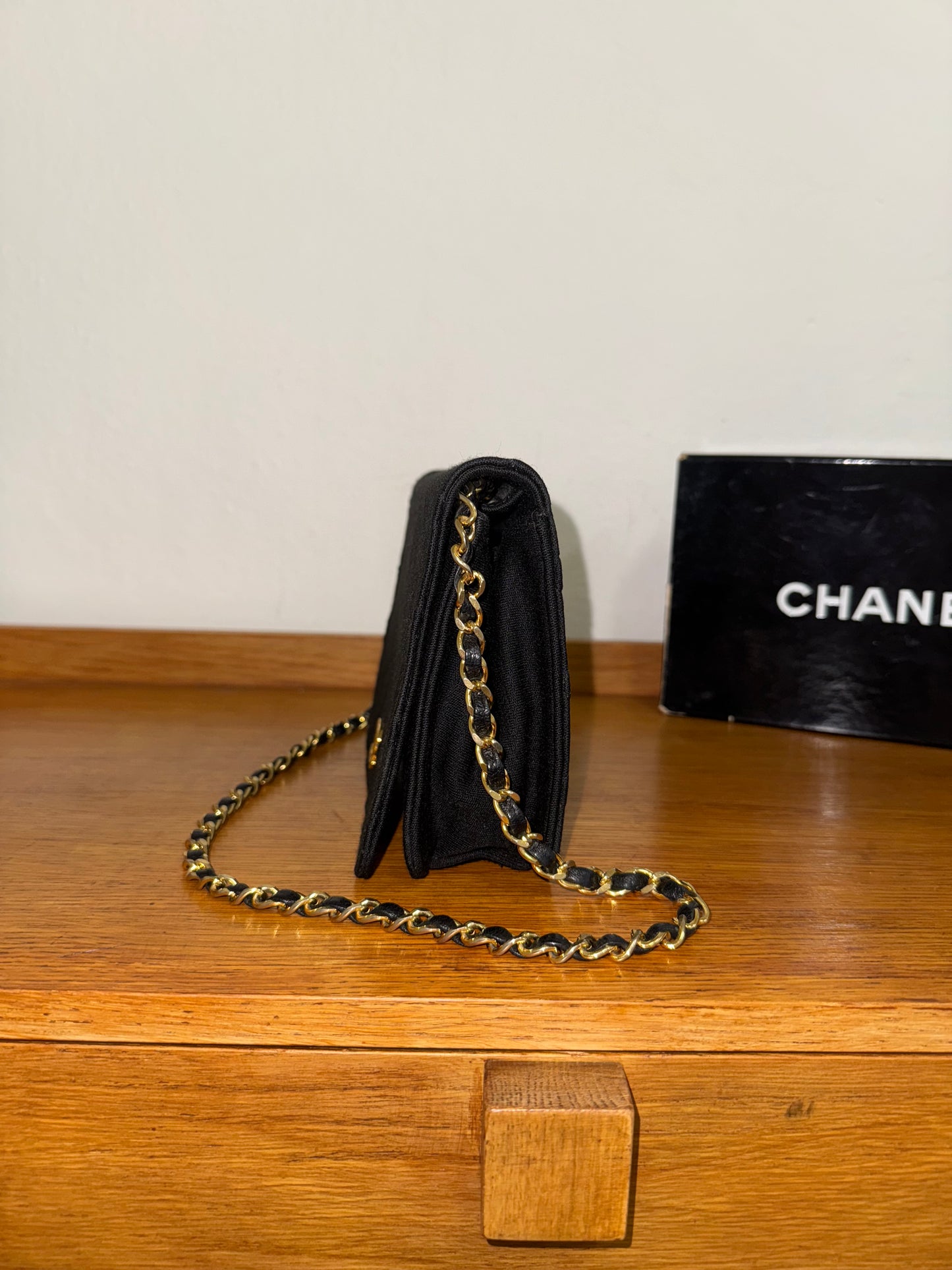 CHANEL JERSEY QUILTED FULL FLAP BAG