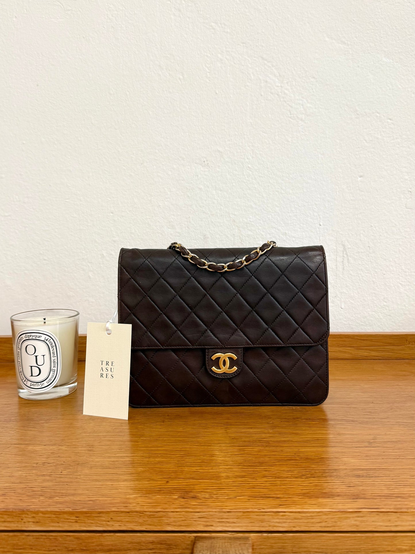 CHANEL CLASSIC SINGLE FLAP BAG BROWN