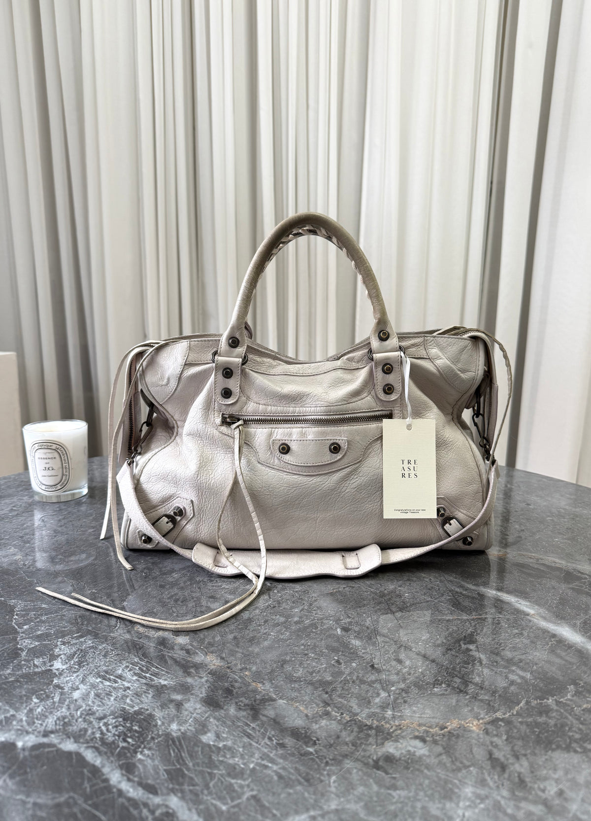 Balenciaga City Bag Cream Brass HW