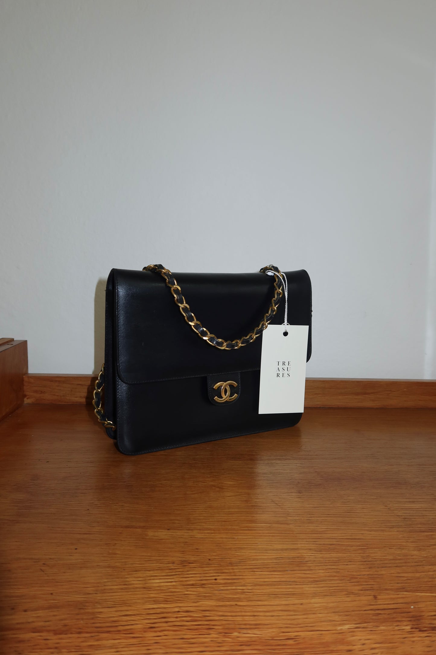 CHANEL BOX CALF SINGLE FLAP