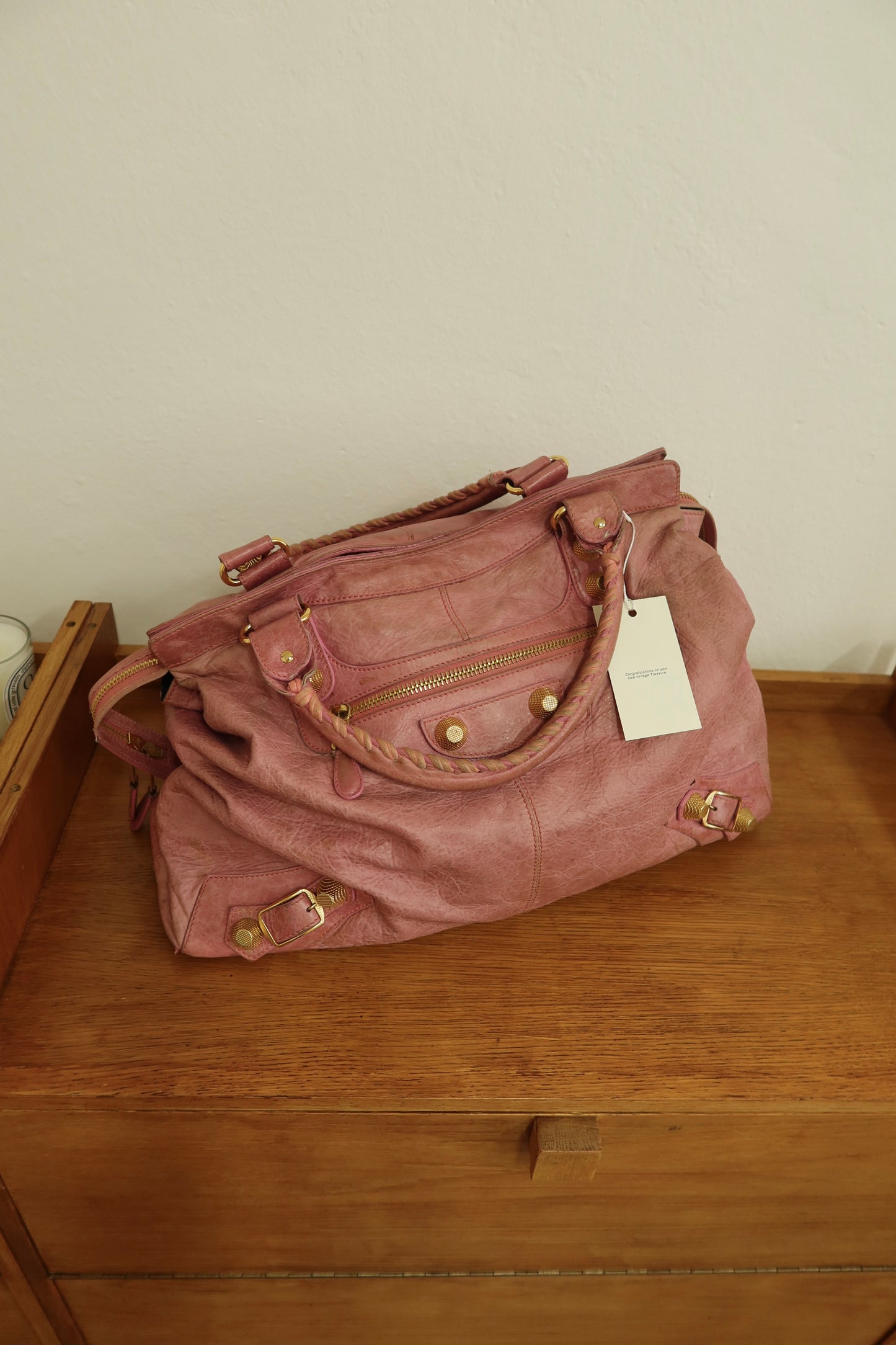 BALENCIAGA "CITY" BAG GIANT VELO PINK
