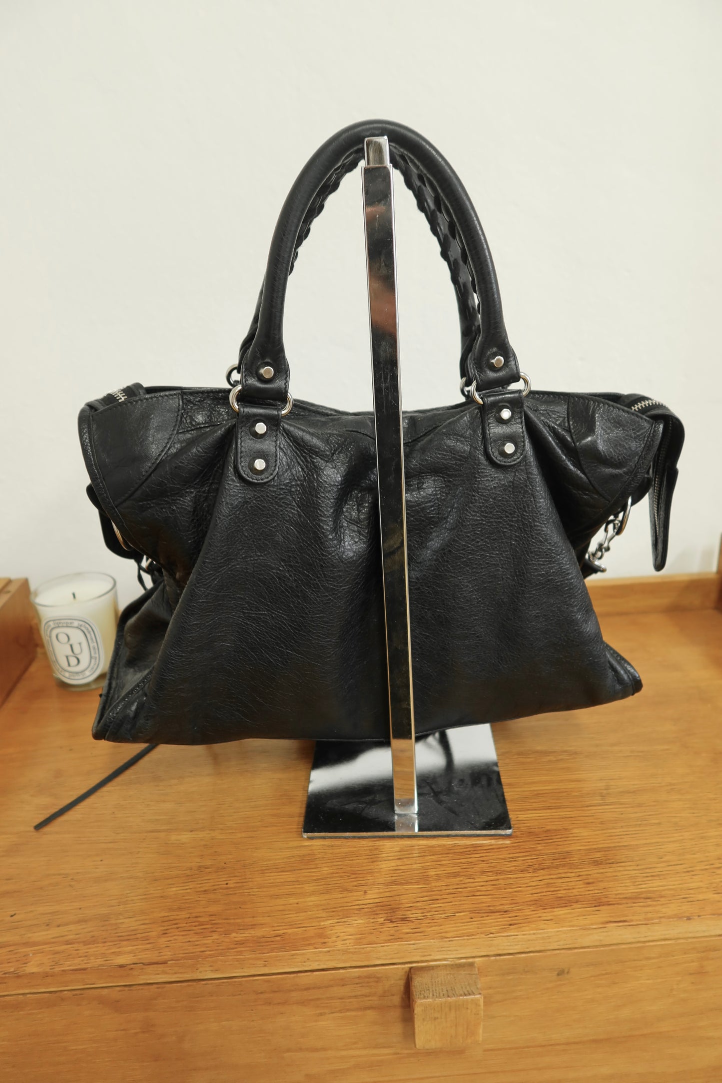 BALENCIAGA CITY BAG BLACK SILVER HW