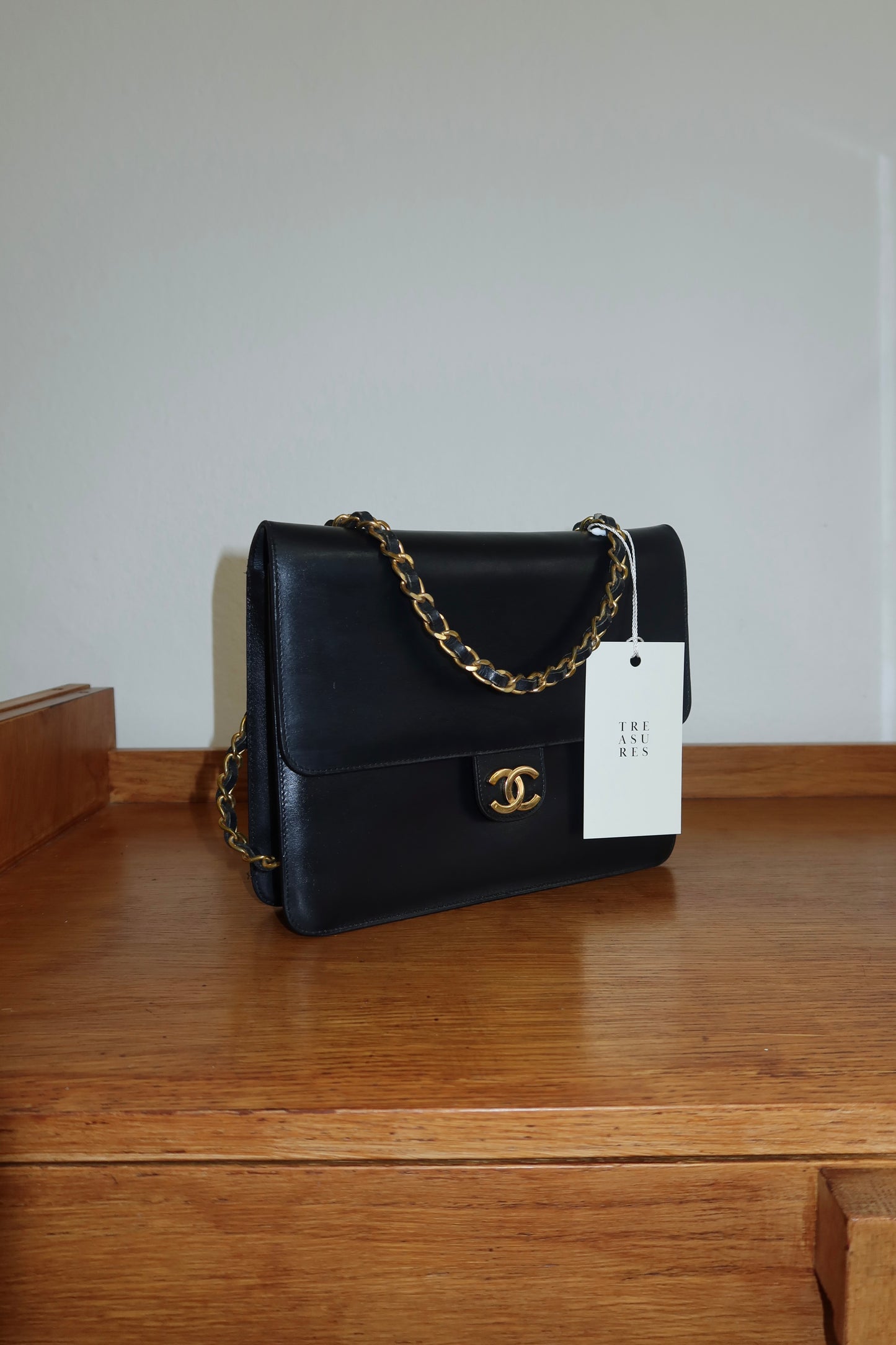 CHANEL BOX CALF SINGLE FLAP