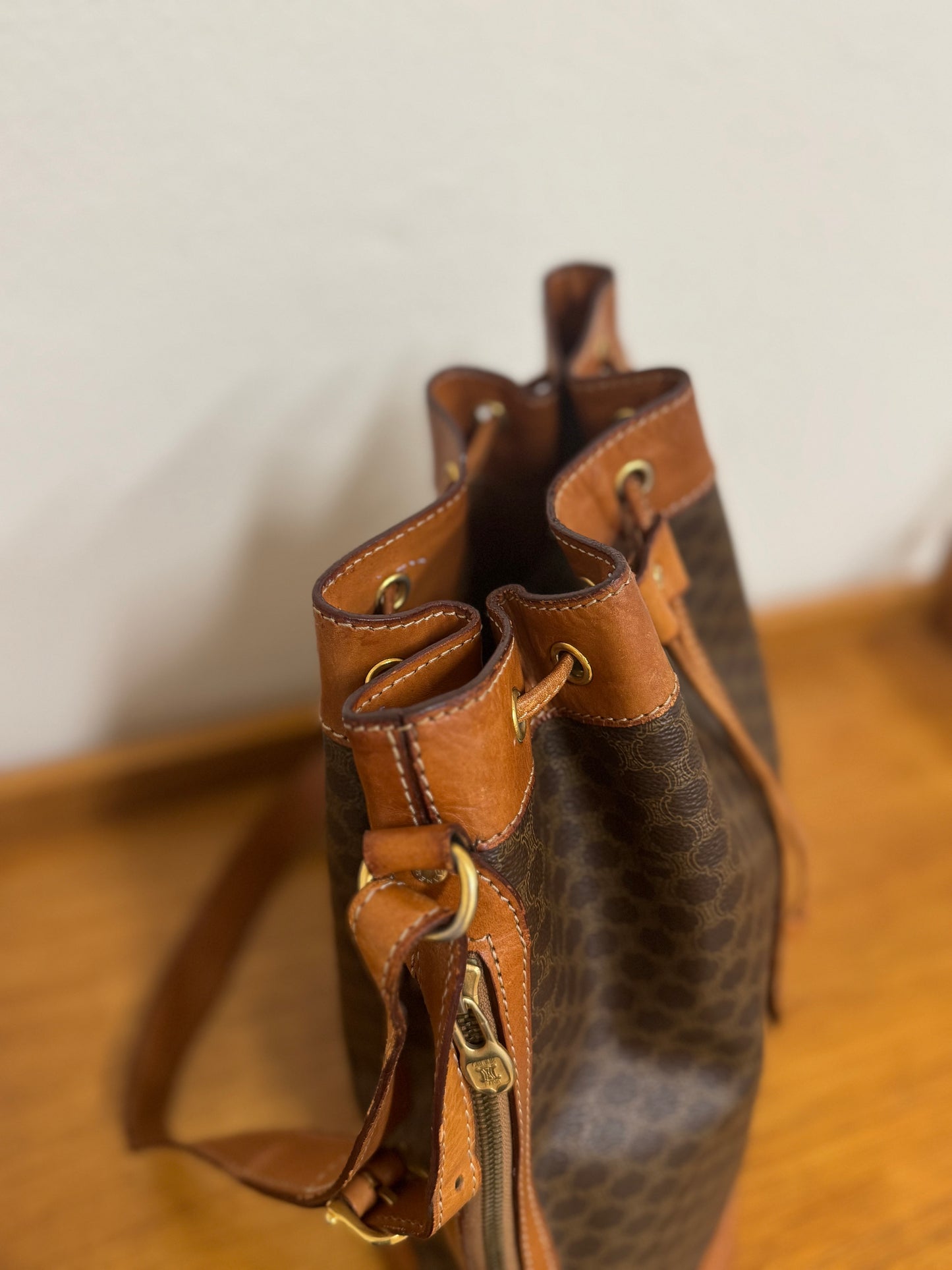 CELINE MACADAM BUCKET BAG