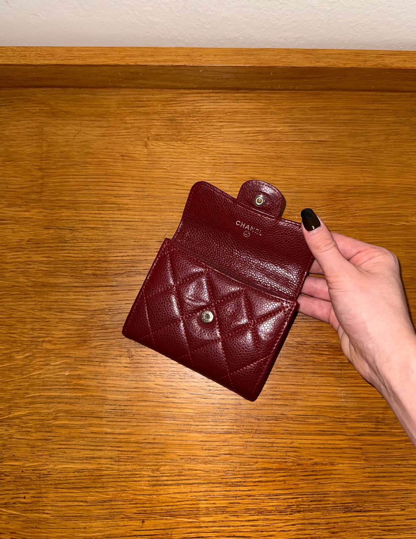 CHANEL CAVIAR MINI WALLET BURGUNDY