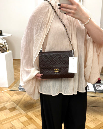 CHANEL CLASSIC SINGLE FLAP BAG BROWN
