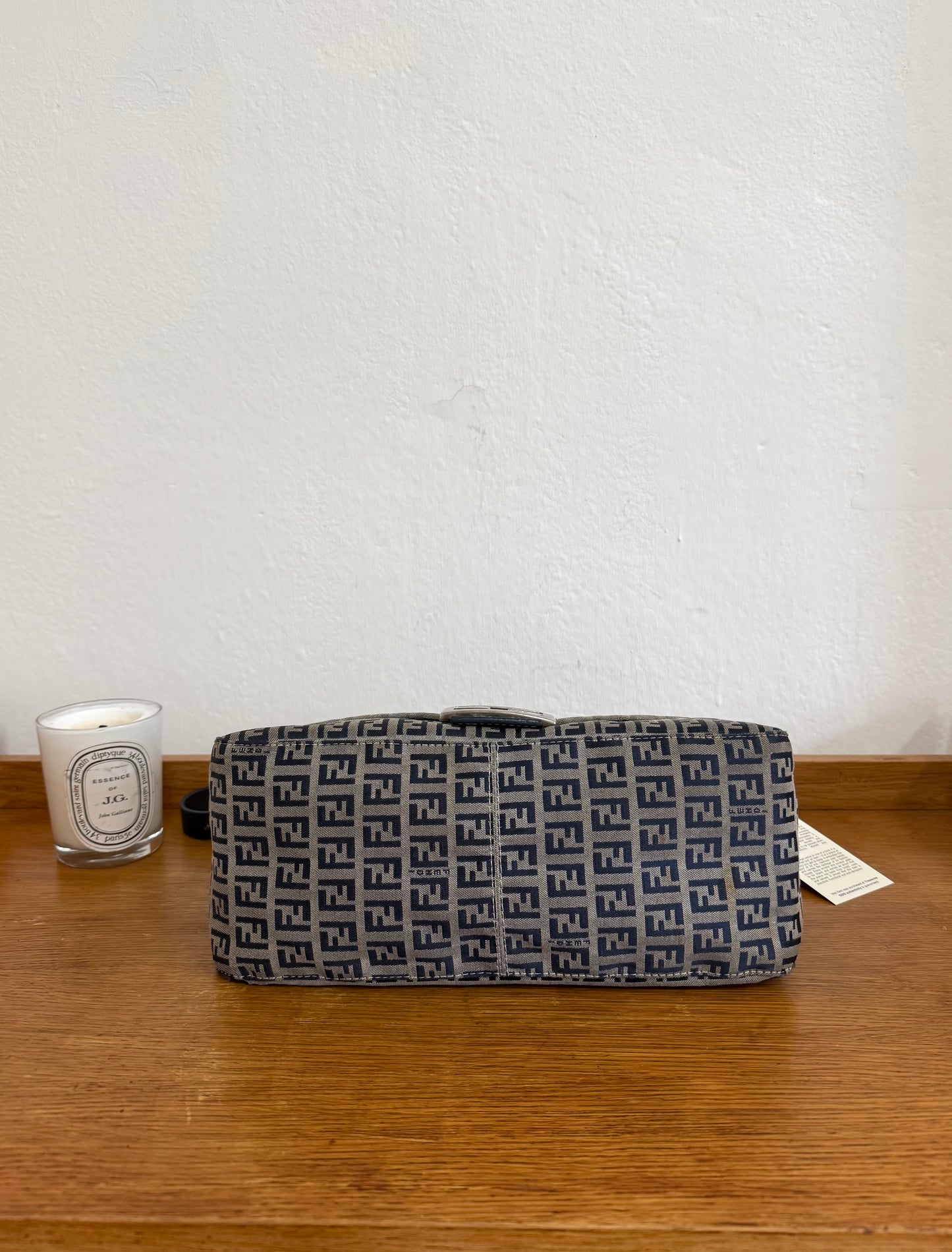 FENDI ZUCCA MAMMA BAGUETTE BAG NAVY