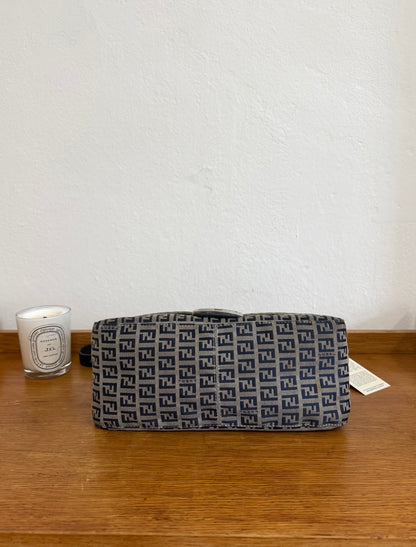 FENDI ZUCCA MAMMA BAGUETTE BAG NAVY