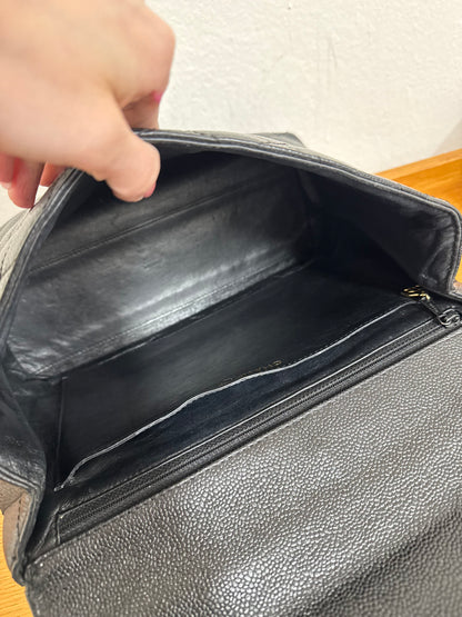 CHANEL MATELASSE CAVIAR KELLY BLACK 24K GOLD HW