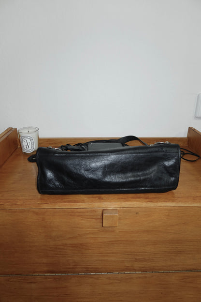 BALENCIAGA CITY BAG BLACK SILVER HW