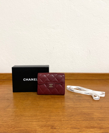 CHANEL CAVIAR MINI WALLET BURGUNDY