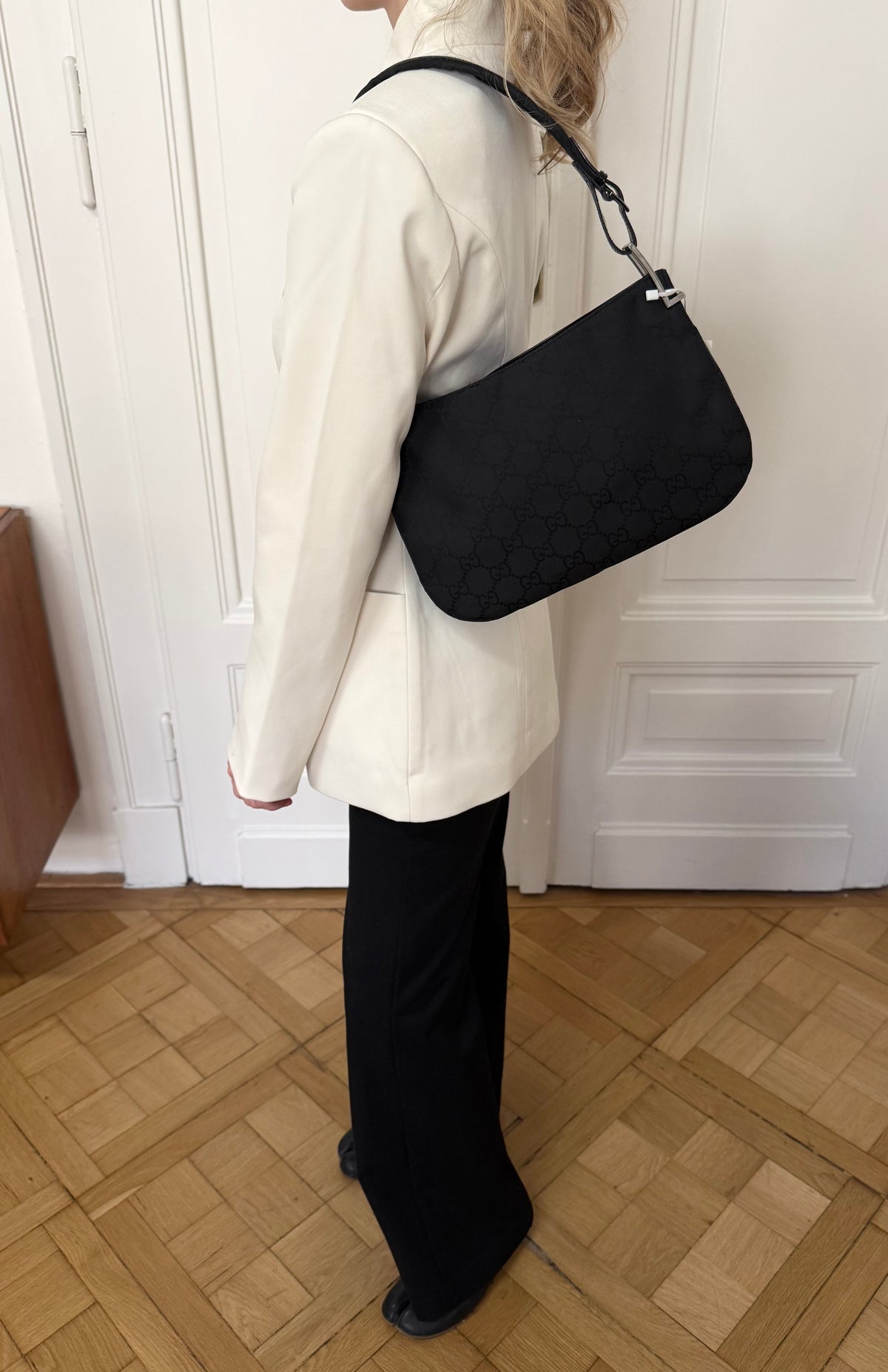 Gucci GG Canvas Shoulder Bag Black