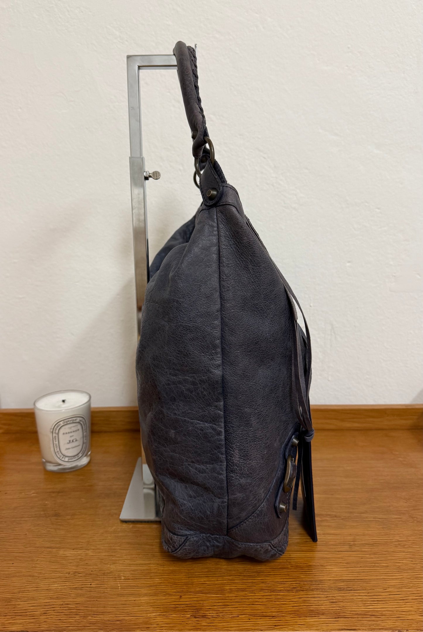 BALENCIAGA DAY “HOBO CITY” BAG GREY-BLUE