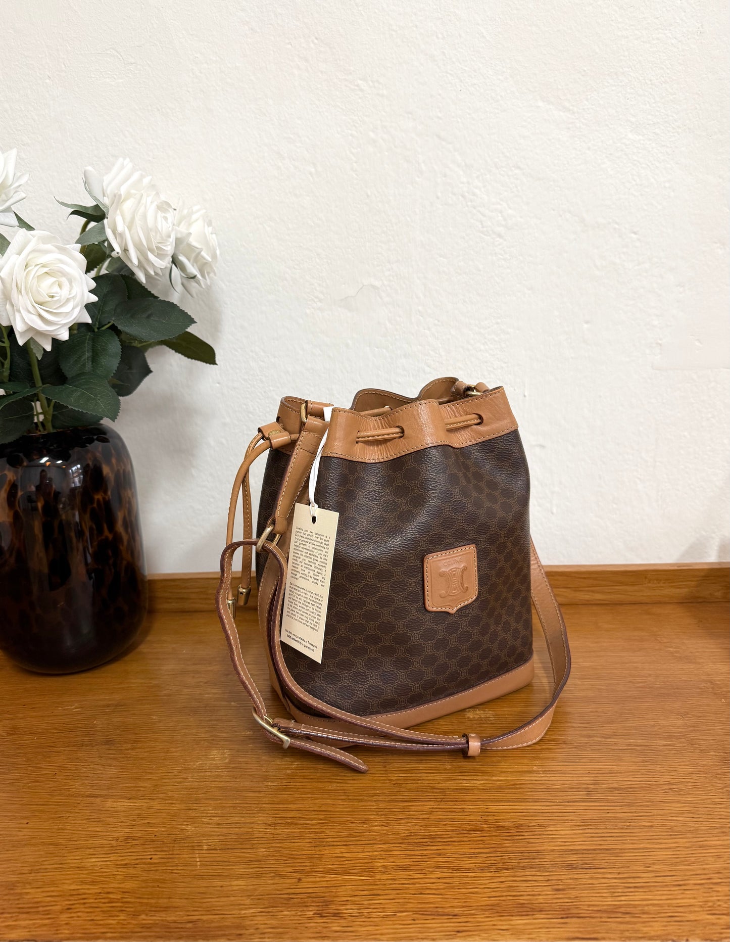 CELINE MACADAM BUCKET BAG & POUCH