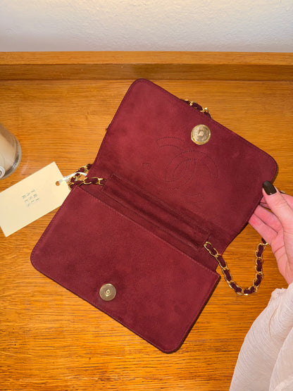 CHANEL SUEDE BORDEAUX WOC