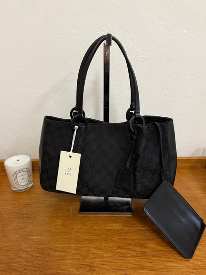 GUCCI GG SHOULDER BAG BLACK & POUCH TOM FORD ERA