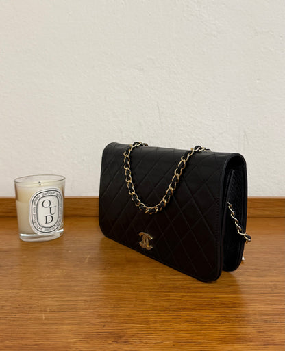 CHANEL FULL FLAP LAMBSKIN BLACK